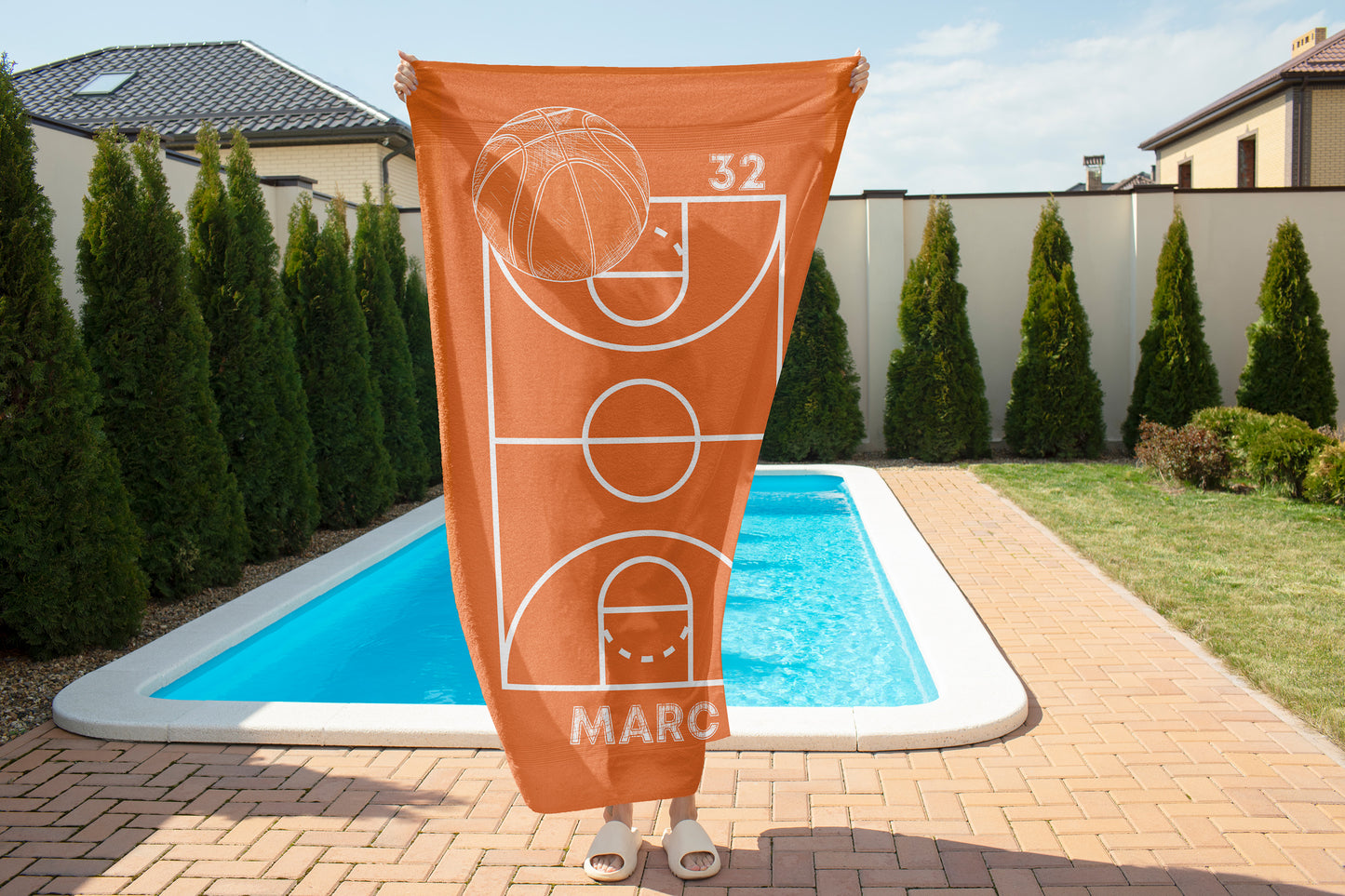Custom Basketball Beach Towel Personalized Basketball Gift