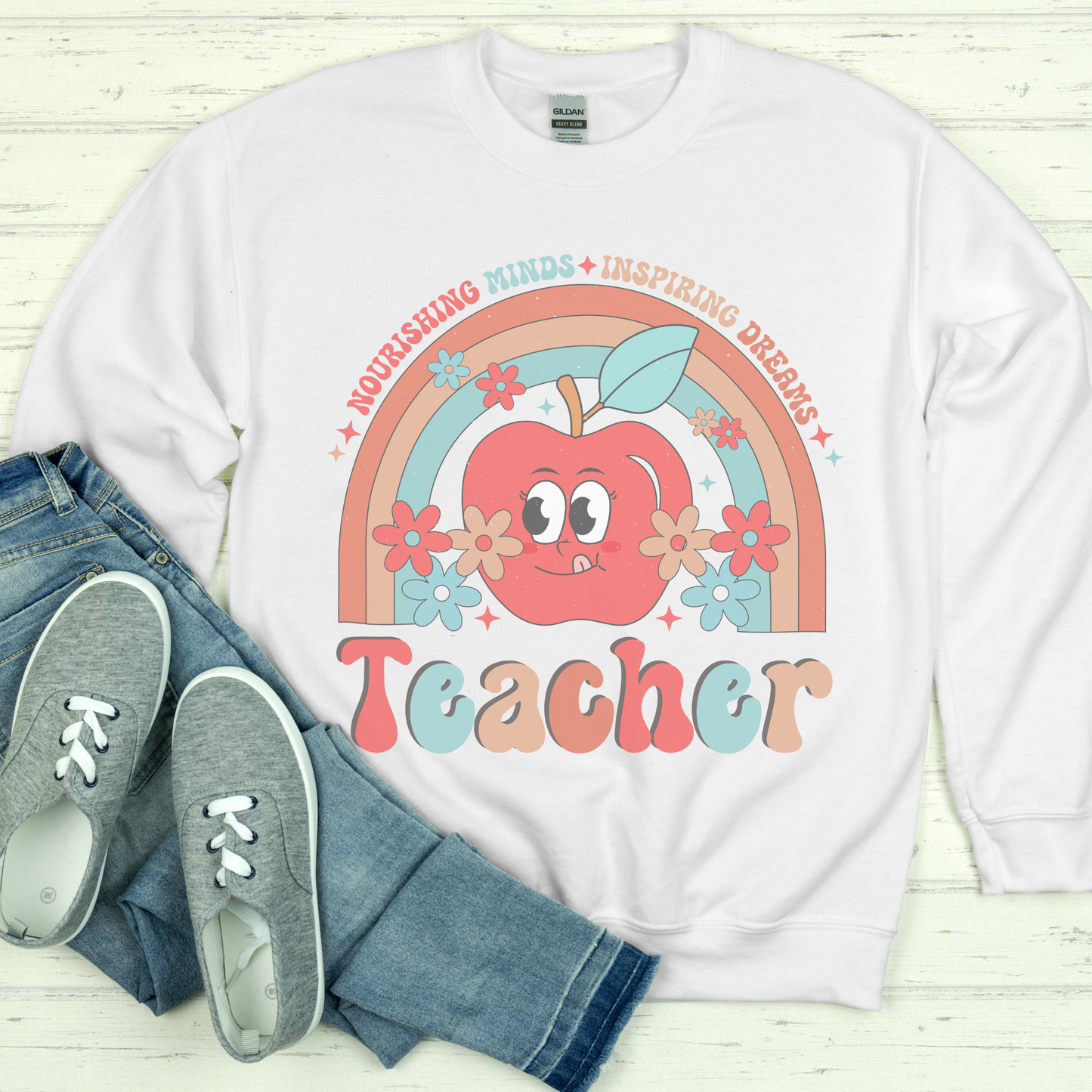 Retro Teacher Crewneck Sweatshirt Back to School Shirt For Teachers Gift For Teacher Educator Sweatshirts Pre K Teacher Shirts Gift For Her