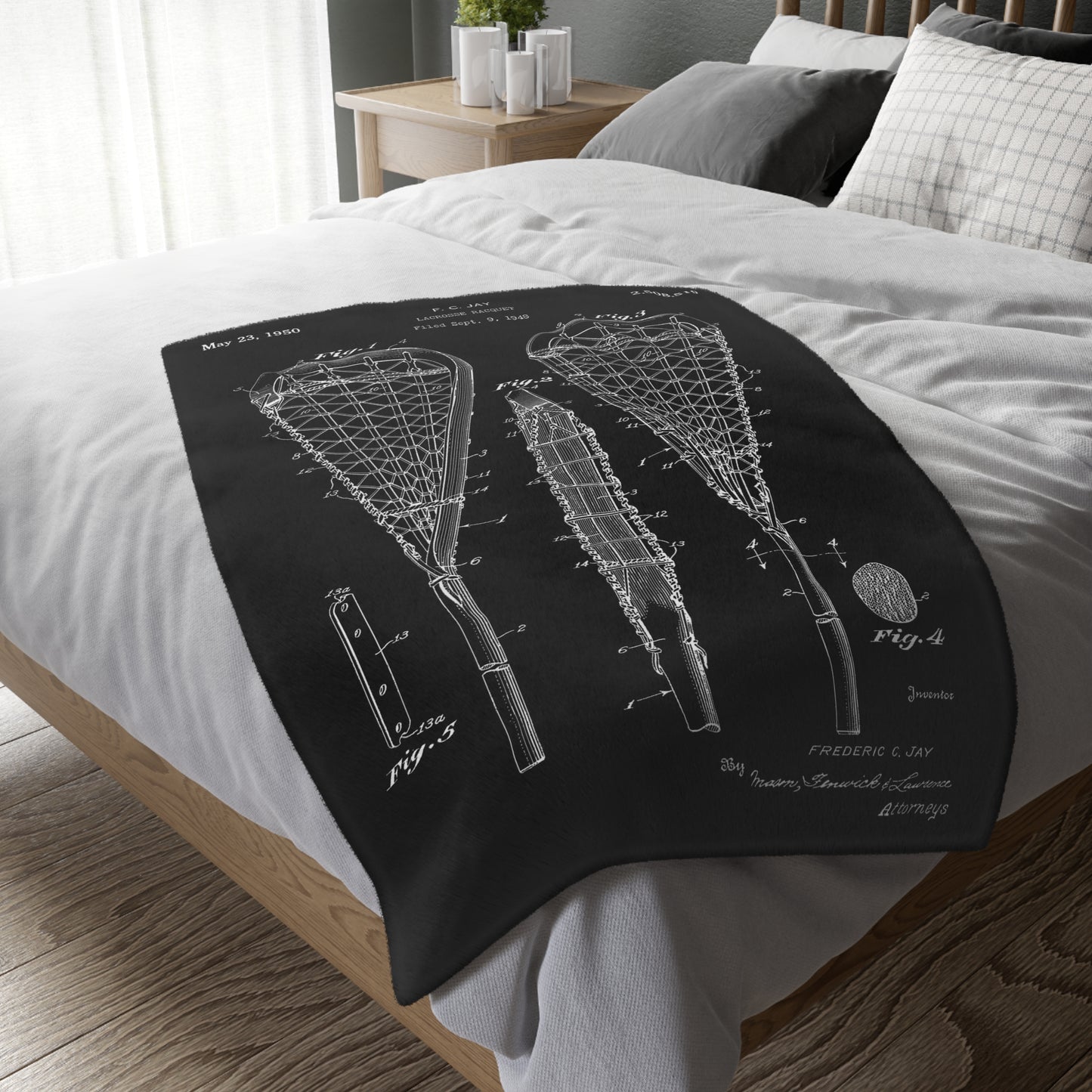 Lacrosse Stick United States Patent Blanket Lacrosse Gift