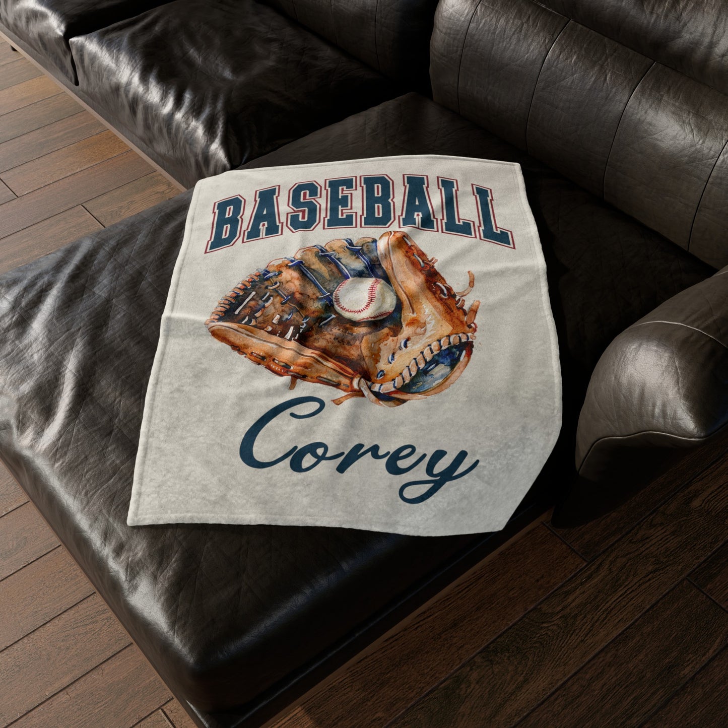 Custom Baseball Blanket With Name Personalized Baseball Gift