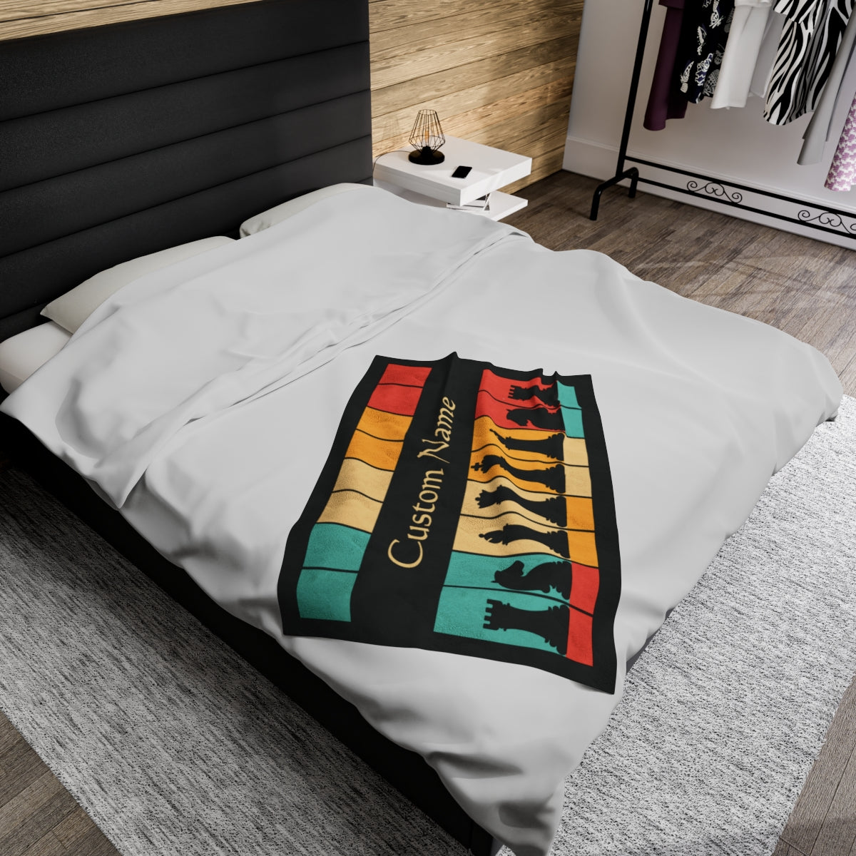Personalized Retro Chess Blanket