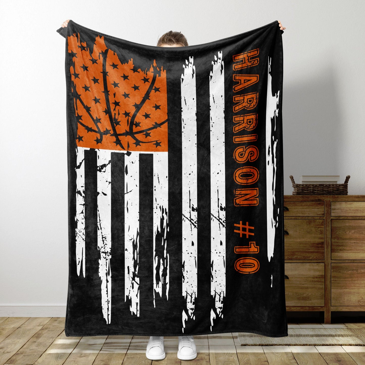 Custom Basketball Flag Blanket