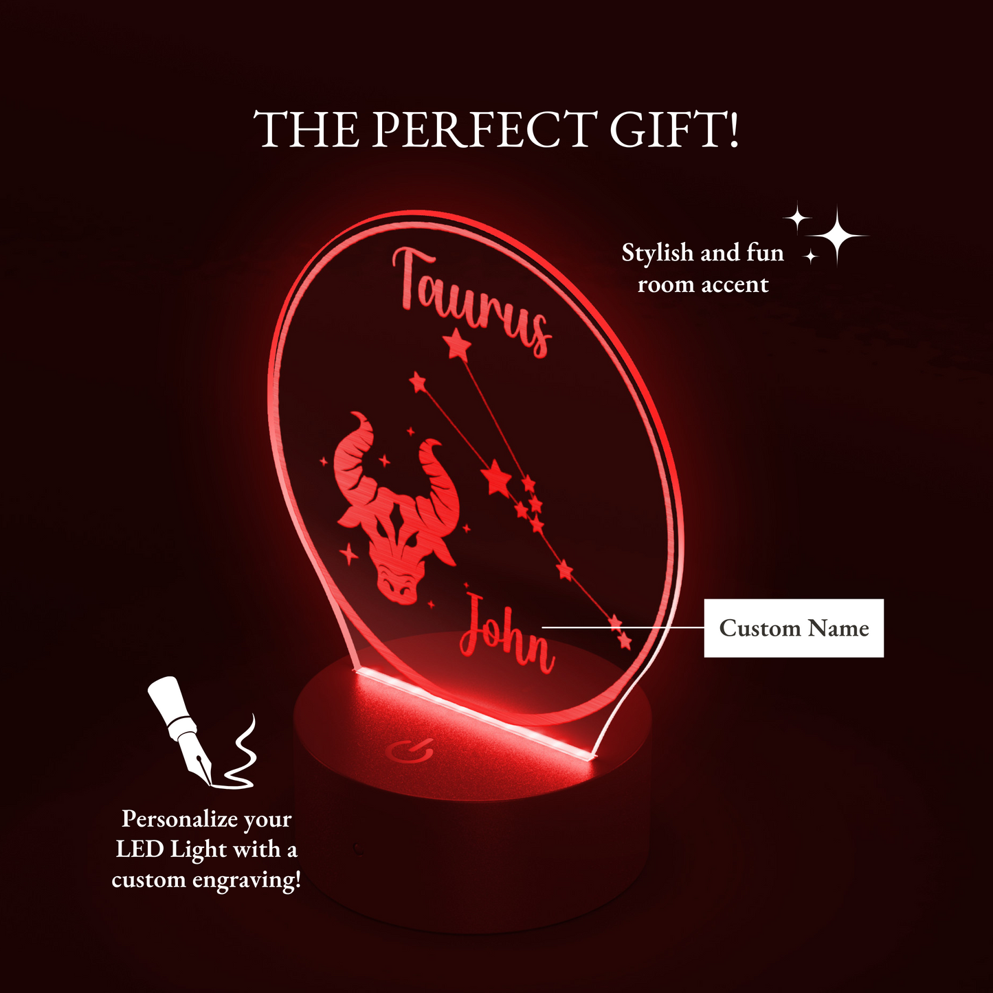 Personalized Taurus LED Light Taurus Gift Ideas