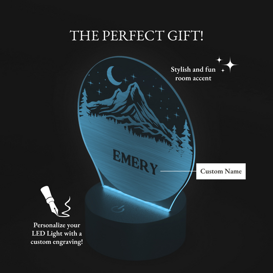 Custom Light Up Mountain Art Personalized Name Light