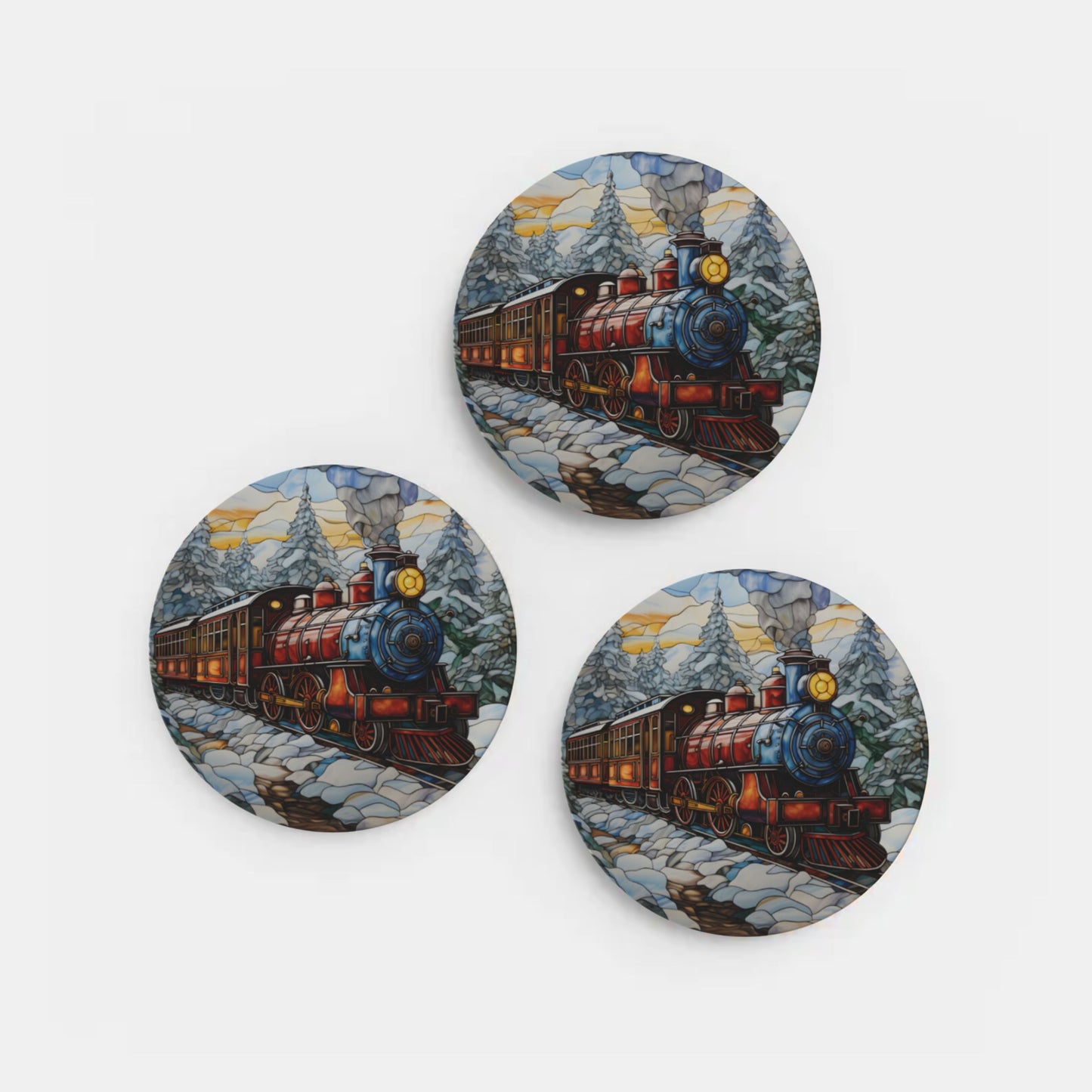 Christmas Train Bone China Plate