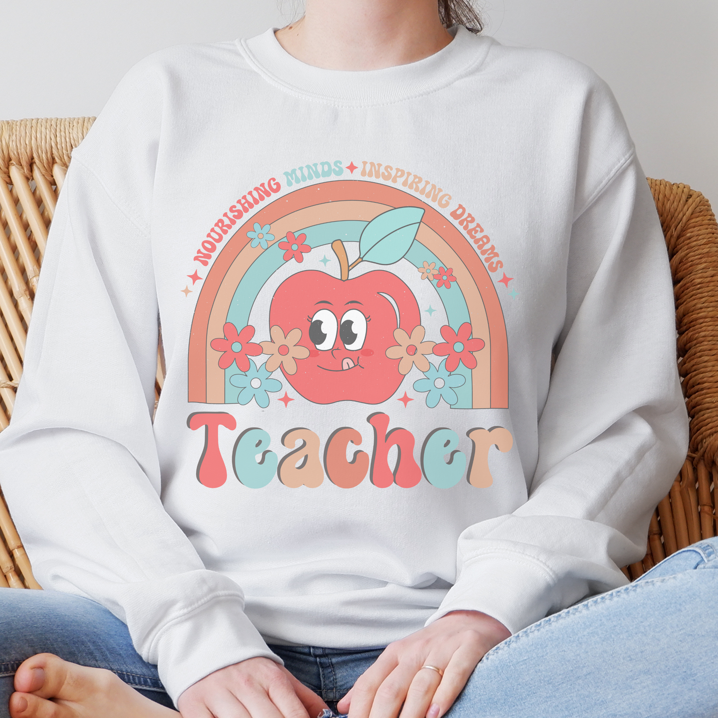 Retro Teacher Crewneck Sweatshirt Back to School Shirt For Teachers Gift For Teacher Educator Sweatshirts Pre K Teacher Shirts Gift For Her