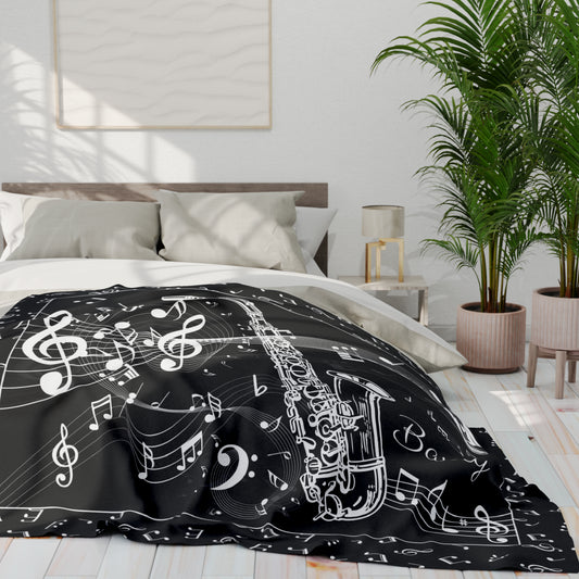Personalized Saxophone Blanket Custom Blanket Jazz Gift
