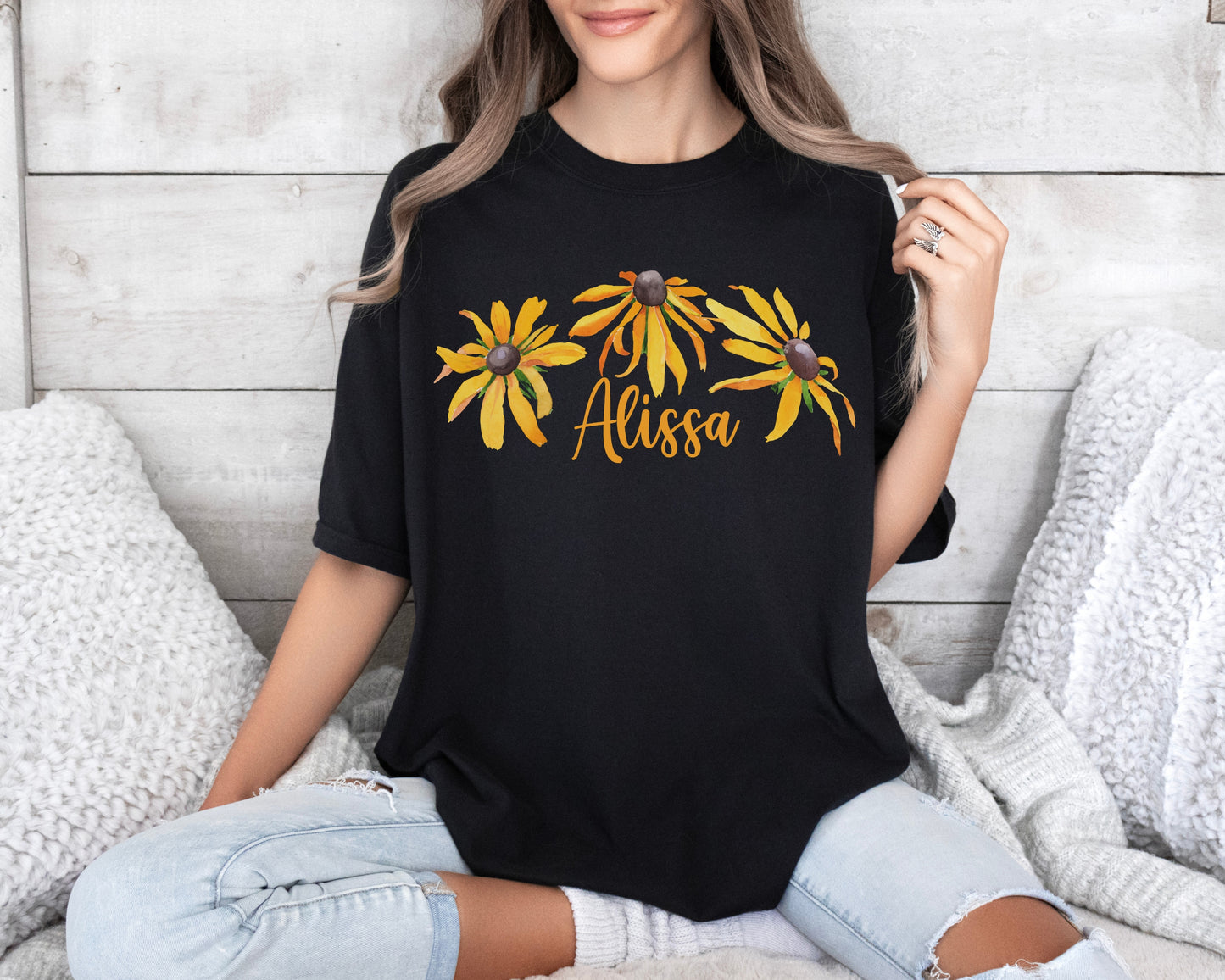 Custom Black-Eyed Susan Flower Shirt Gift For Women