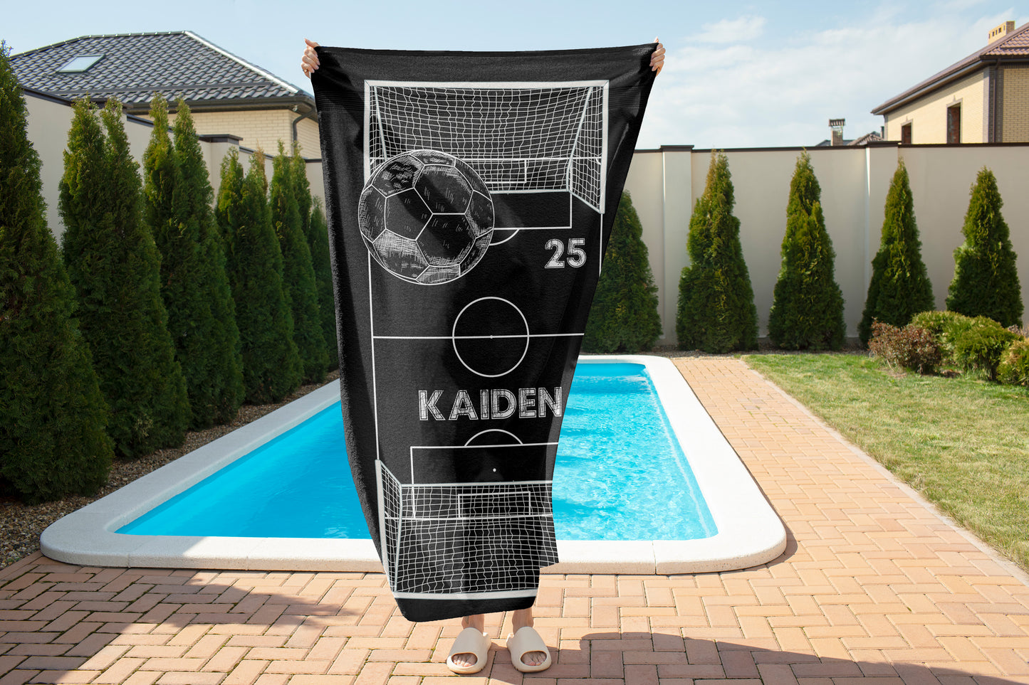 Custom Soccer Beach Towel Soccer Player Gift