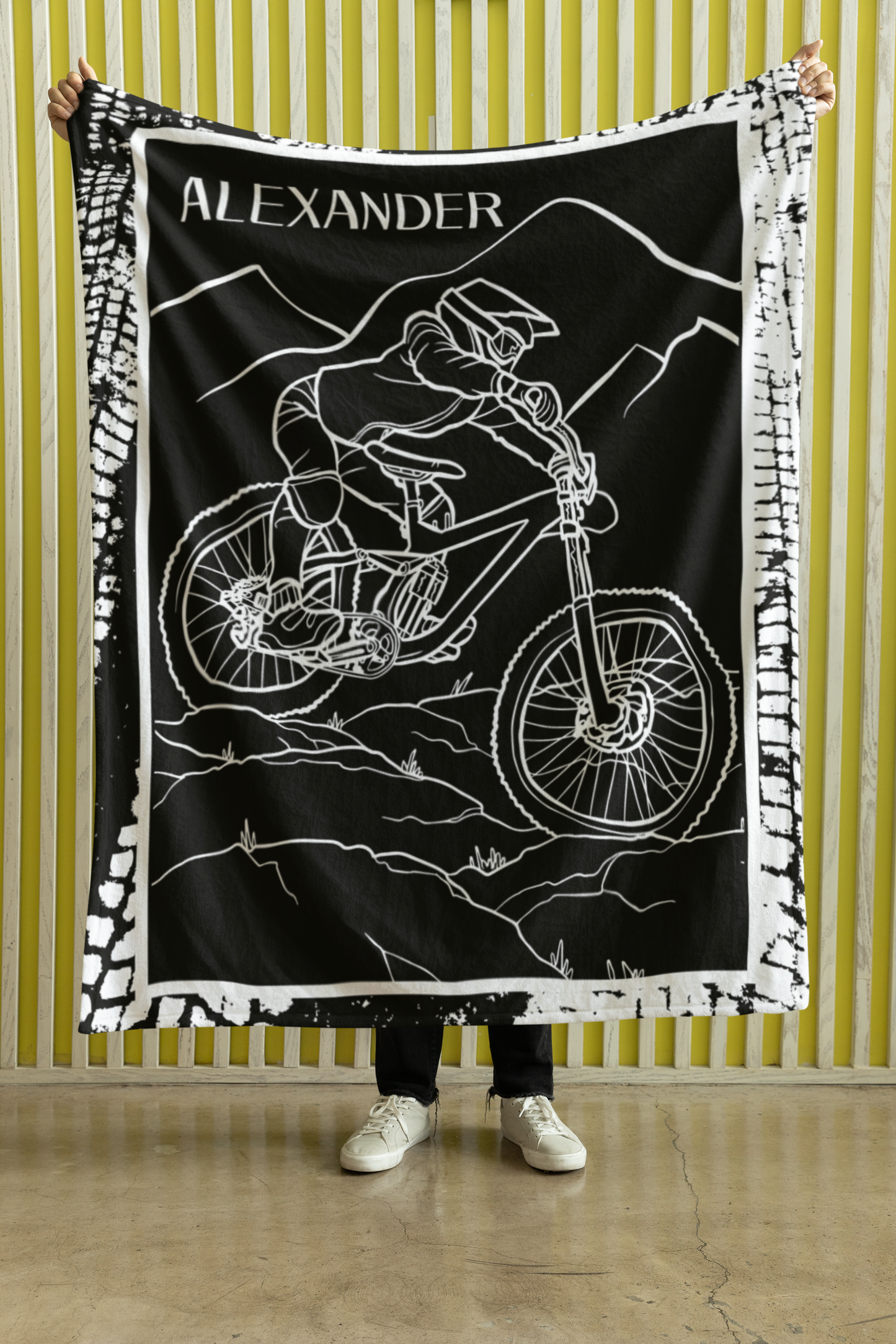 Personalized Mountain Bike Blanket