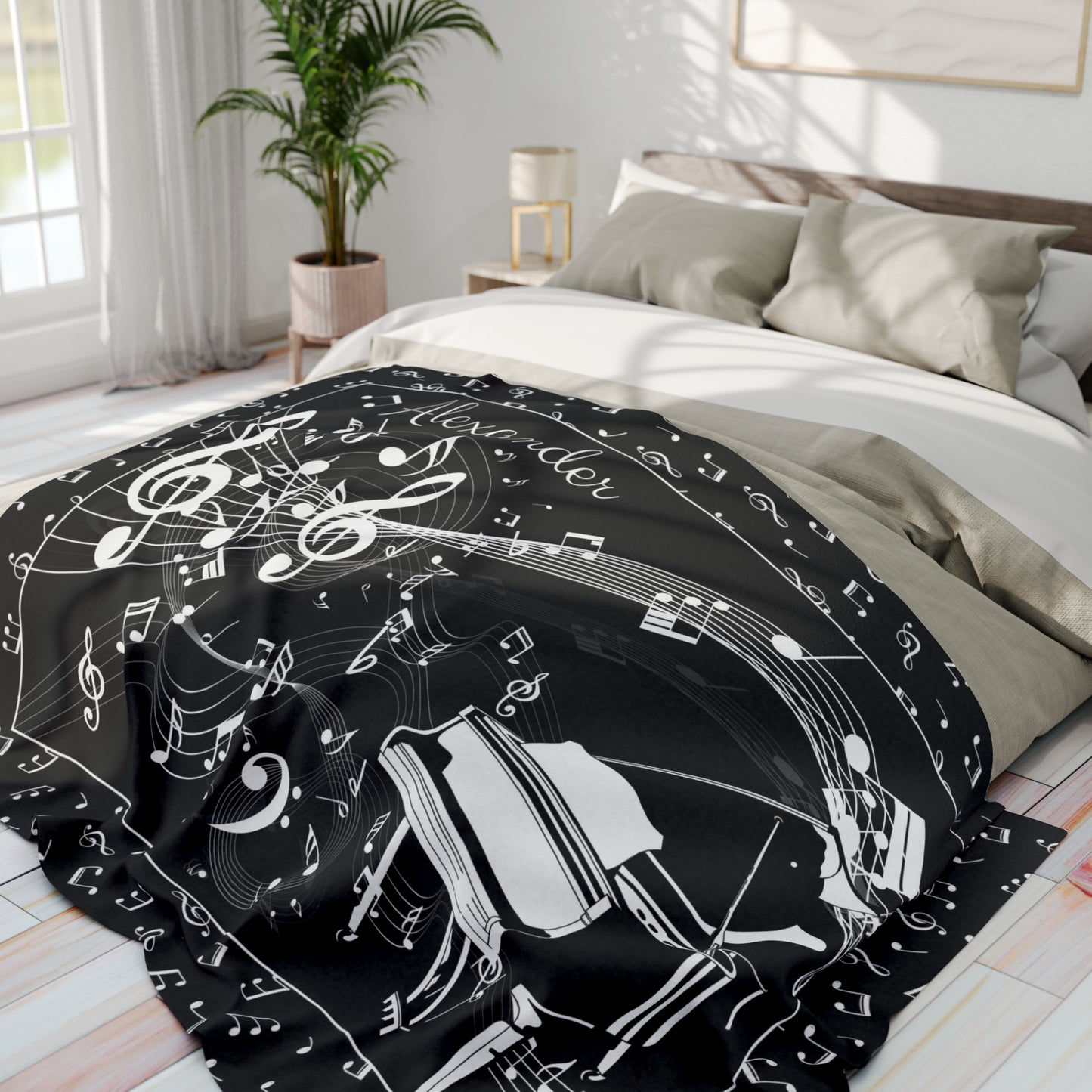 Personalized Piano Blanket Custom Blanket Pianist Gift