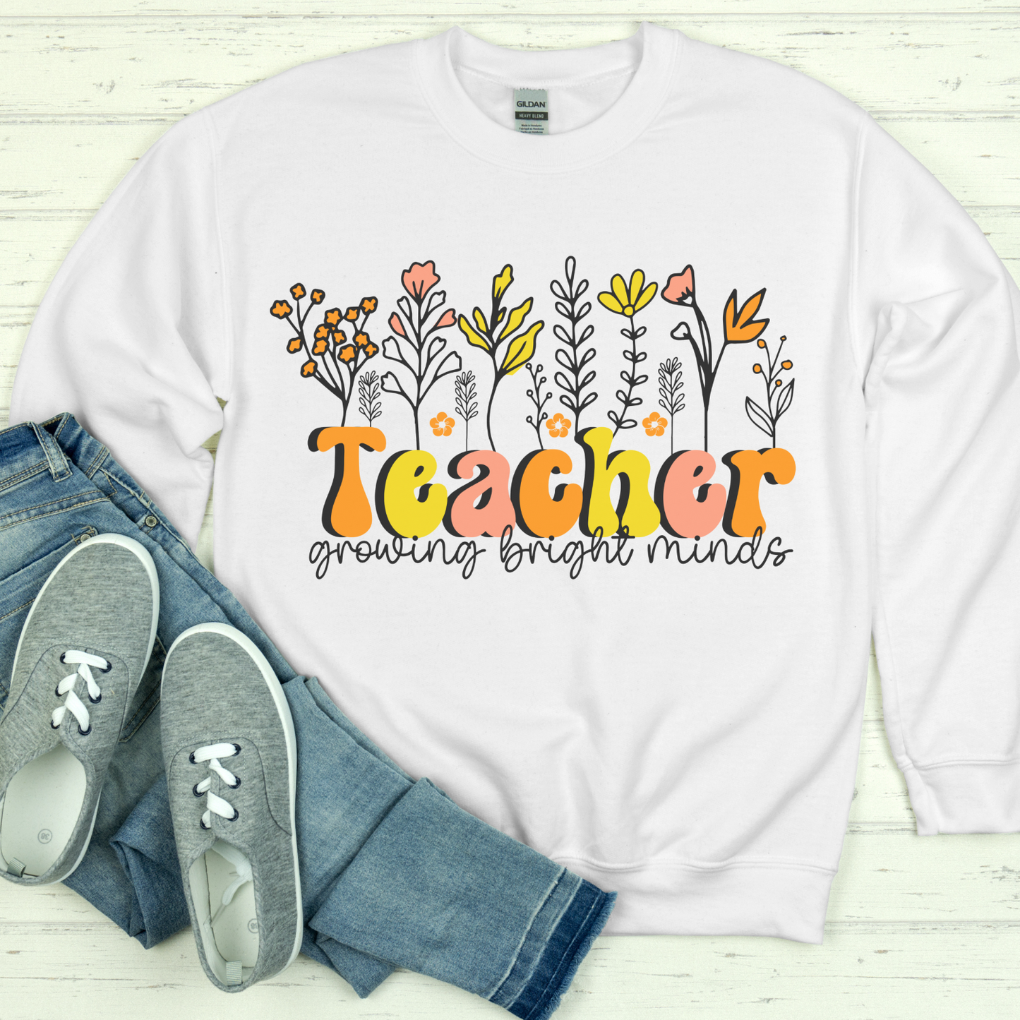 Retro Teacher Crewneck Sweatshirt Back to School Sweatshirts For Teachers Gift For Teacher Appreciation First Grade Teacher Gift For Her