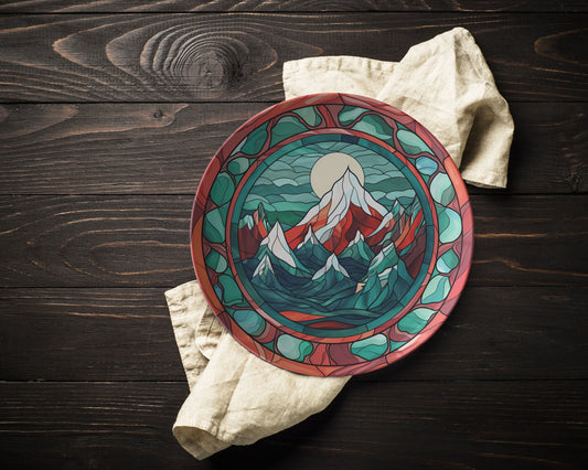 Mountain Plate Hiking Gift Polymer Plastic Dinnerware