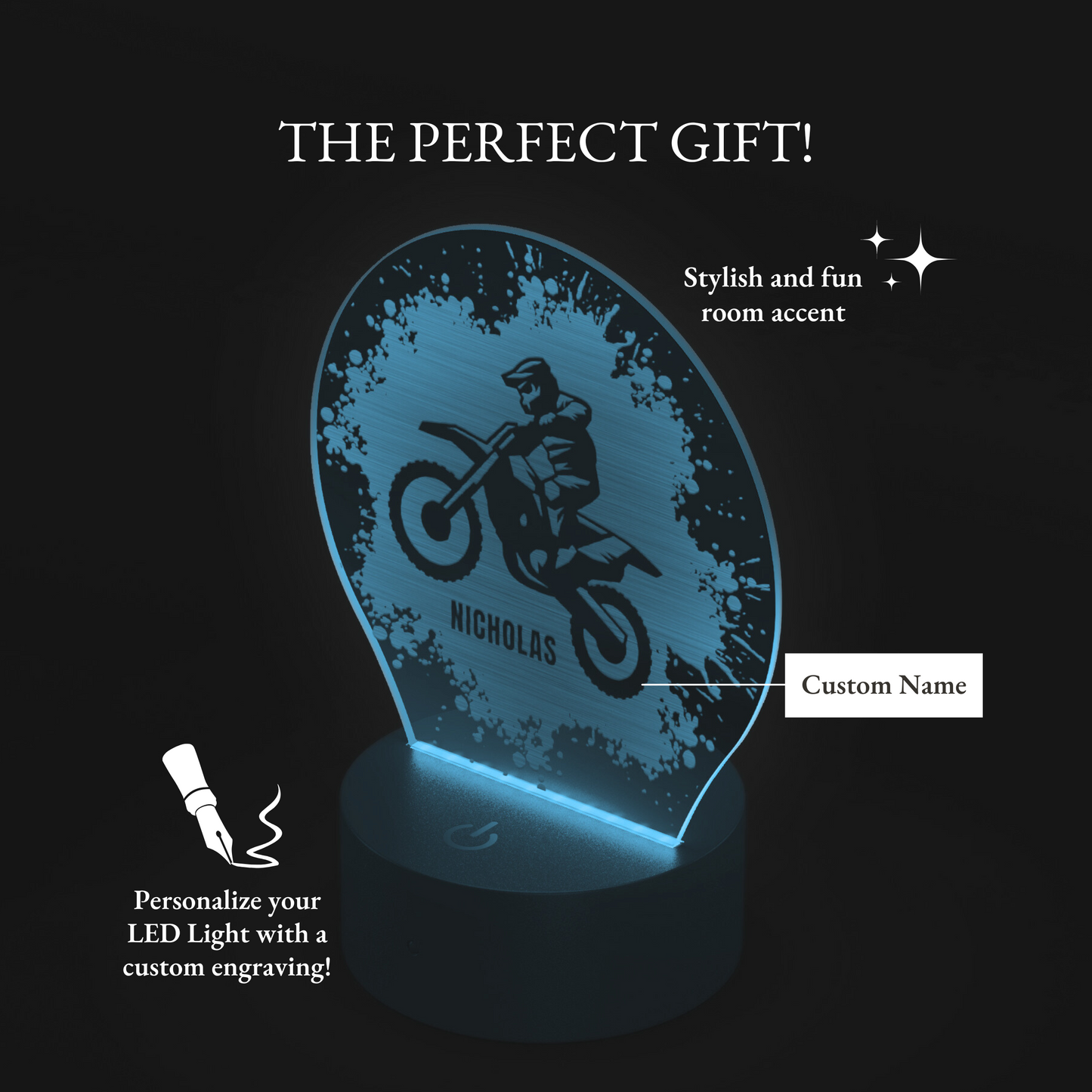 Personalized Motocross LED Light Custom Dirt Bike Gift
