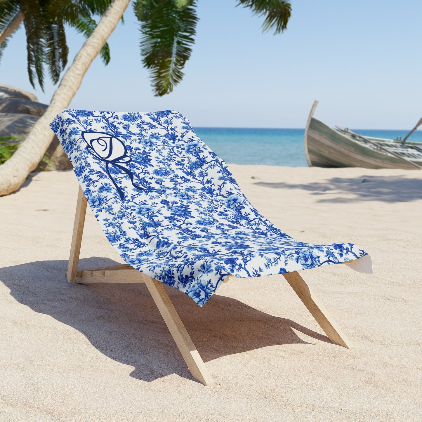 Coquette Chinoiserie Personalized Beach Towel