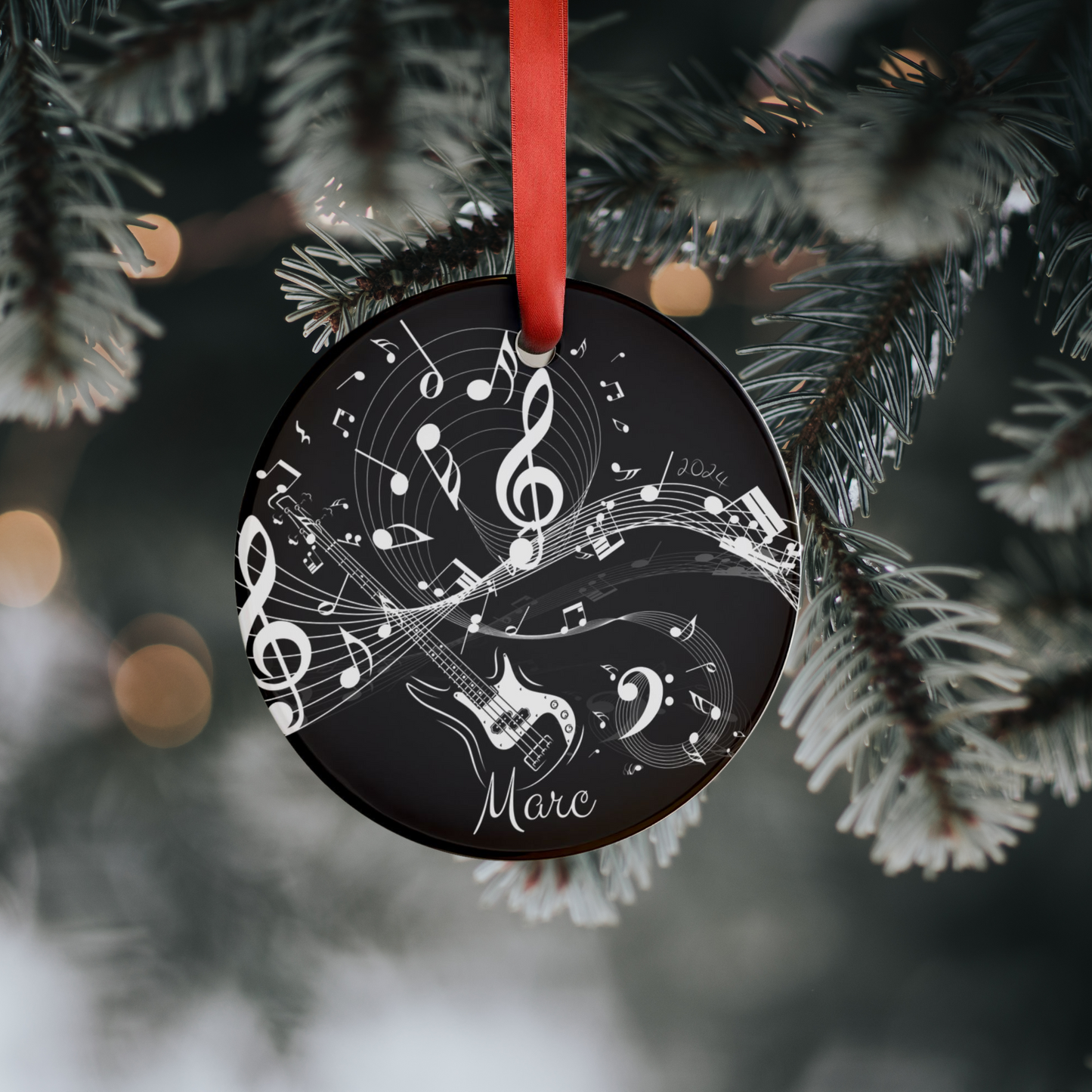 Personalized Guitar Ornament Gift For Musician