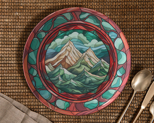 Rustic Fall Mountain Plates Nature Lover Gift