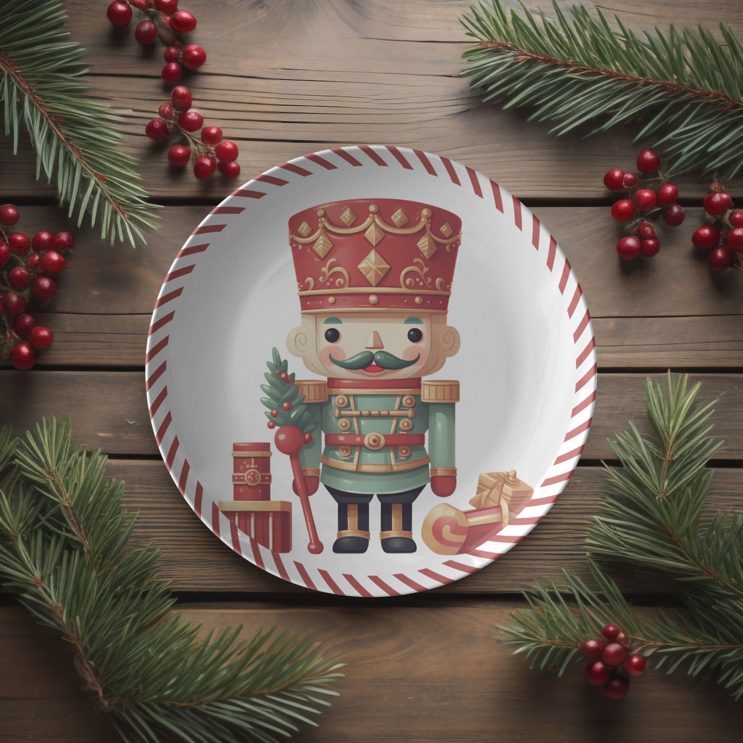 Thermosaf Polymer Plastic Nutcracker Christmas Plate