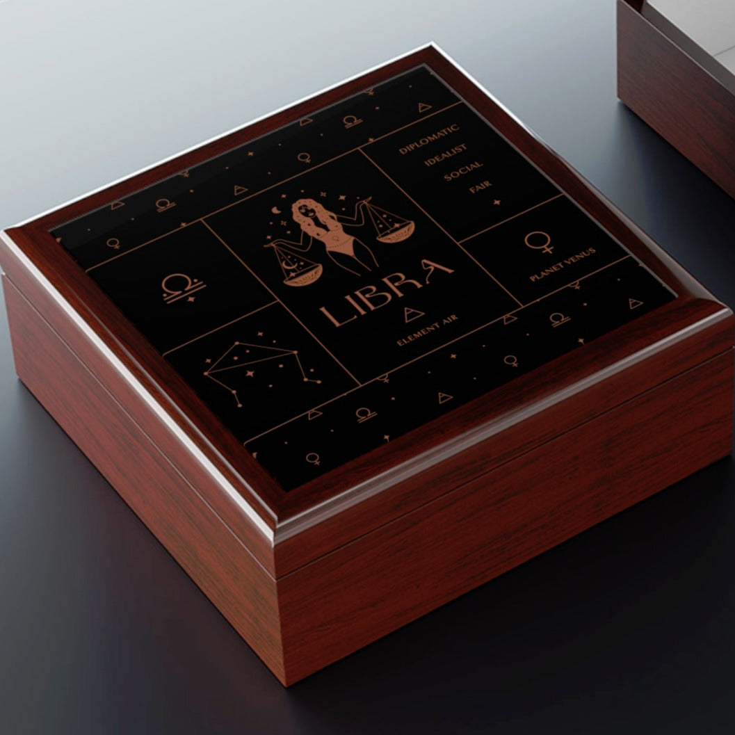 Libra Jewelry Organizer Keepsake Box