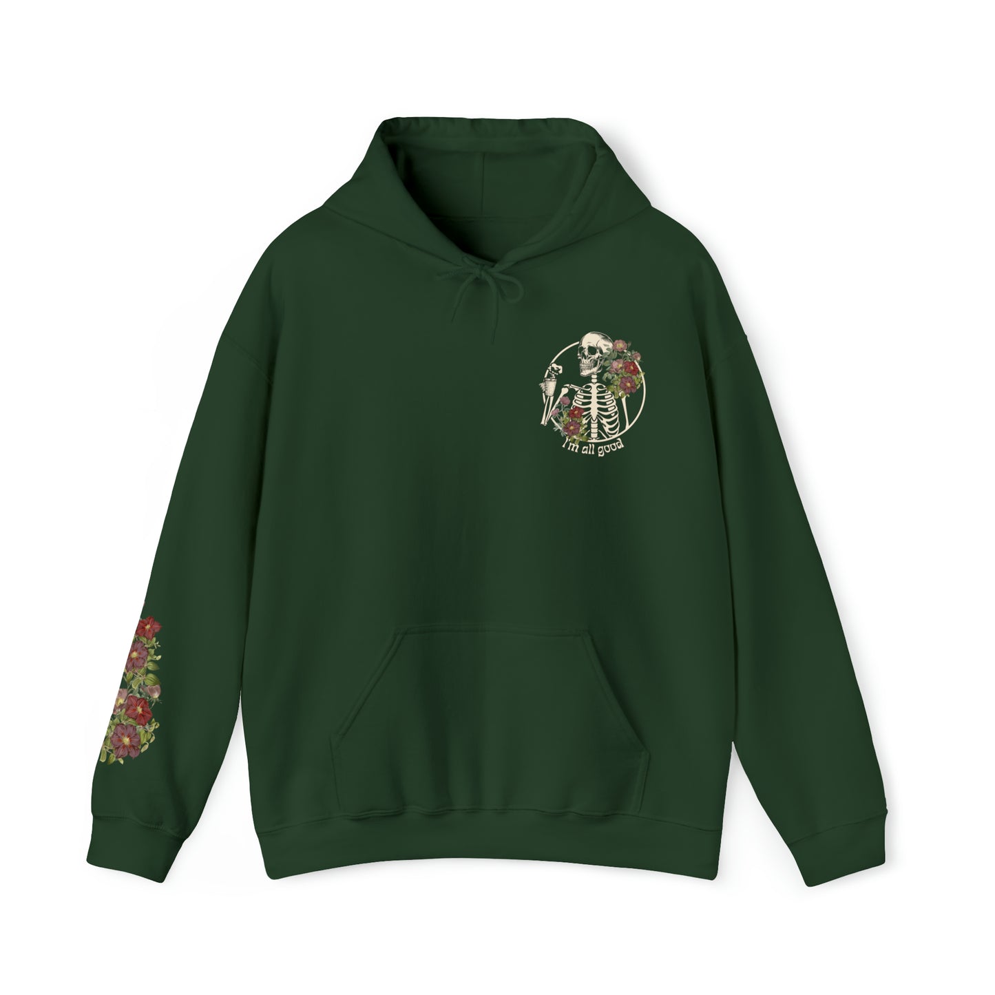 Floral Skeleton Hooded Sweatshirt