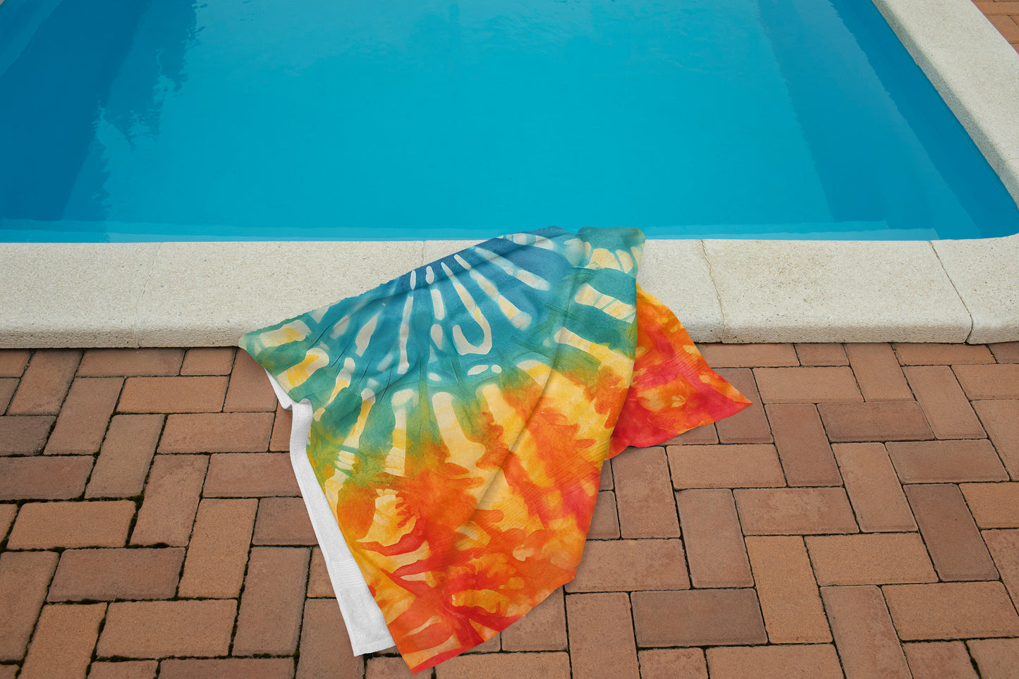 Personalized Retro Tie Dye Beach Towel