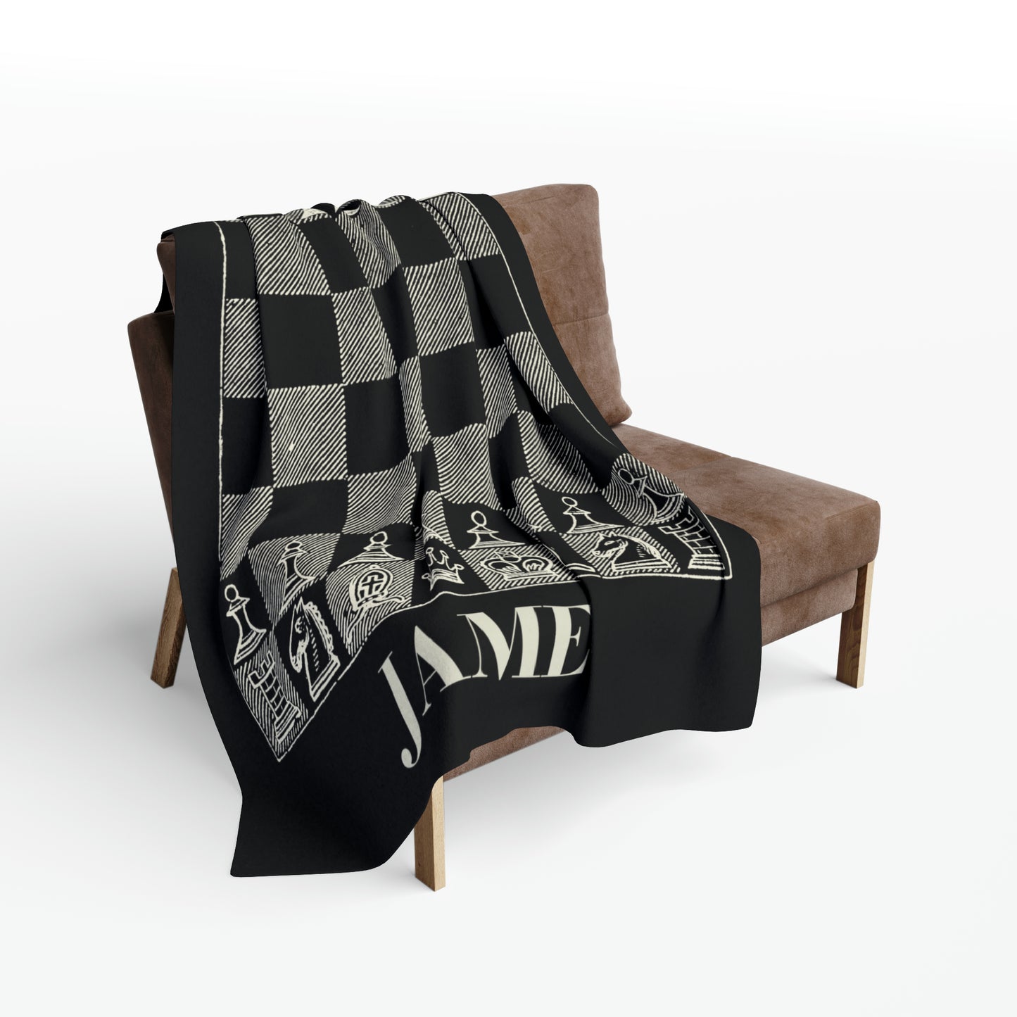 Personalized Chess Board Blanket Chess Player Gift