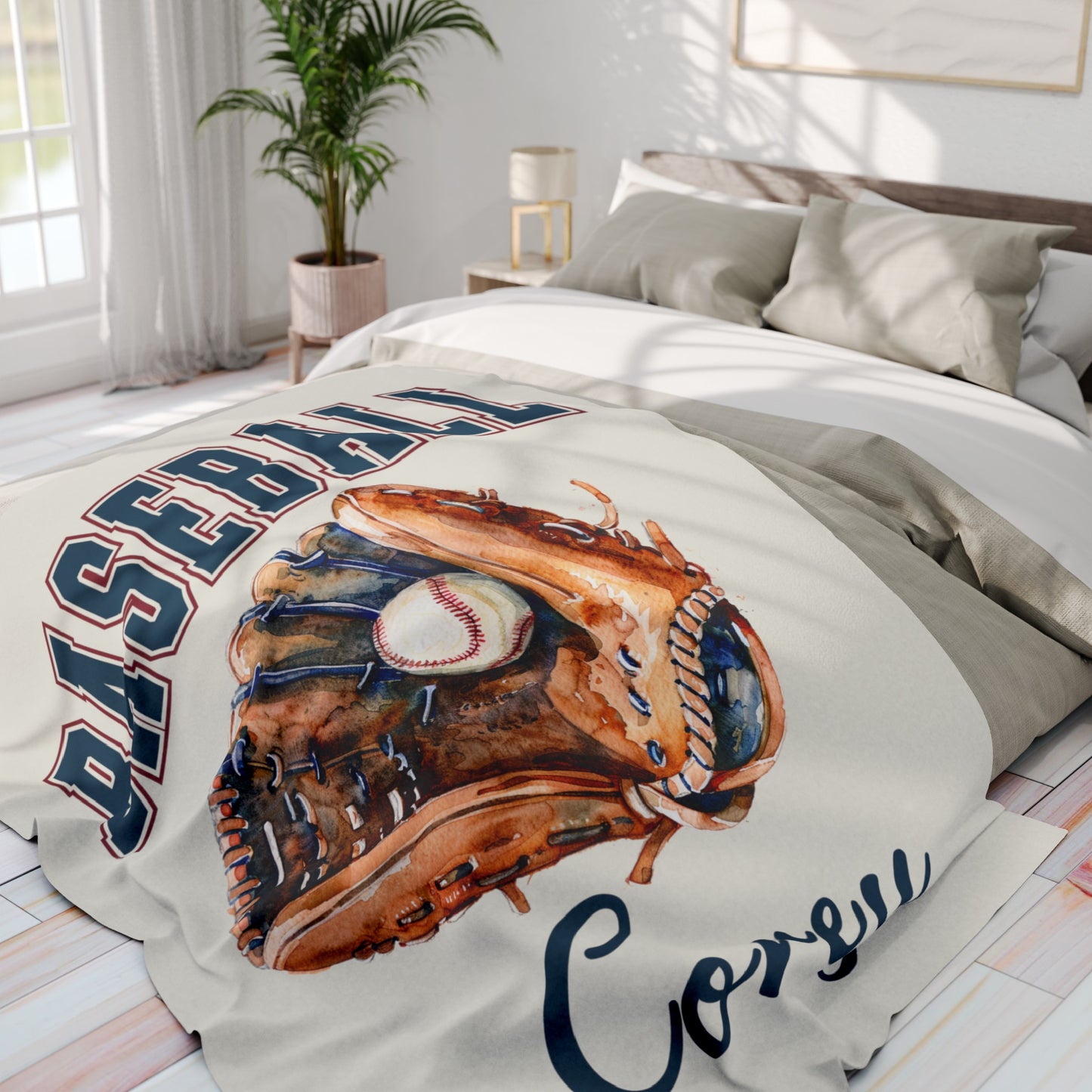 Custom Baseball Blanket With Name Personalized Baseball Gift