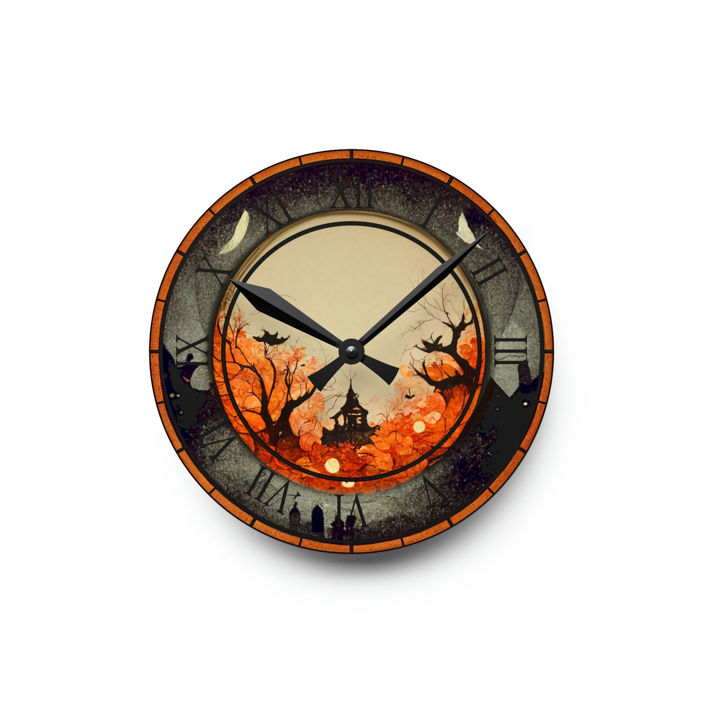 Spooky Halloween Hanging Wall Clock Haunted House Décor, Unique Wall Clock Halloween Gift Ideas Scary Halloween Home Decor