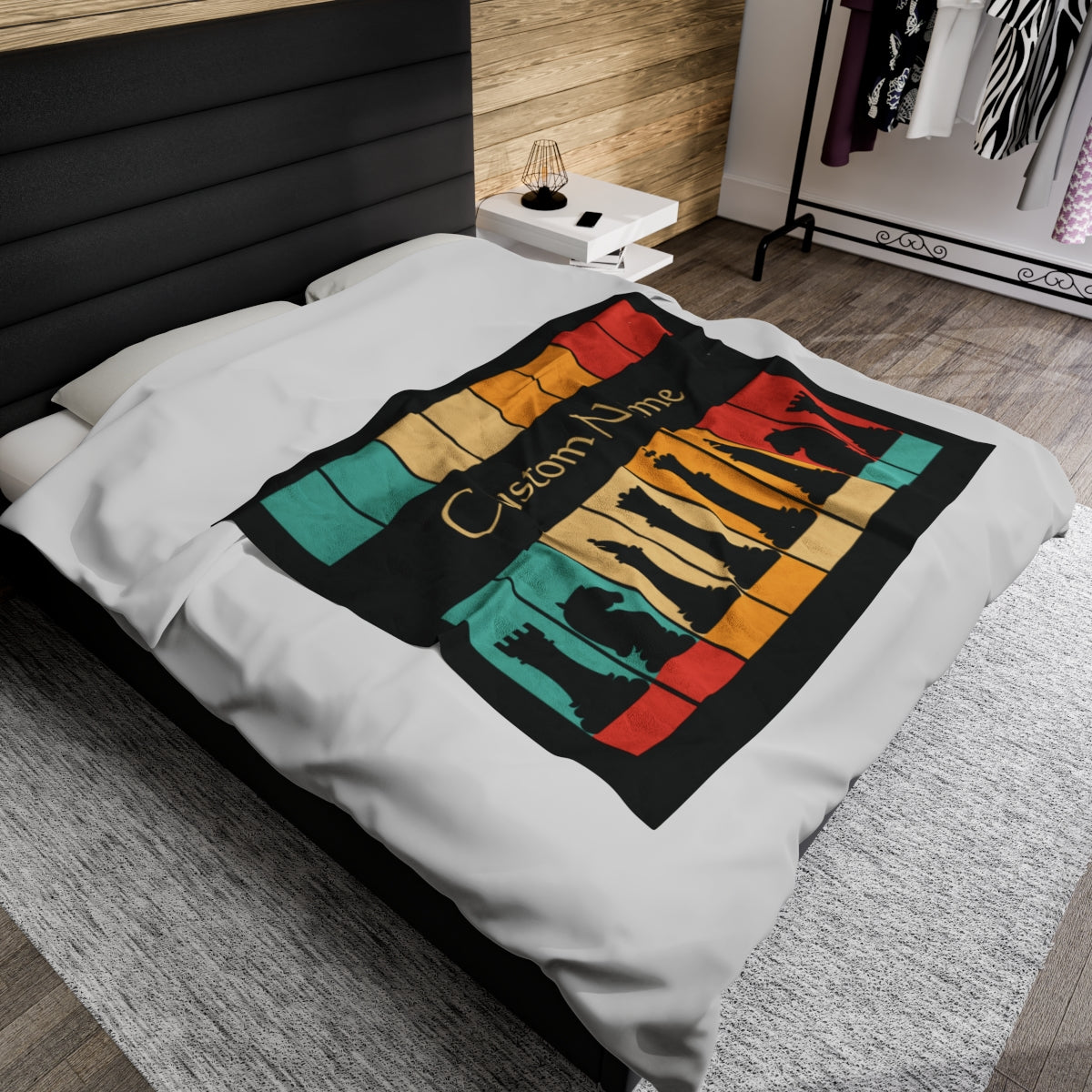 Personalized Retro Chess Blanket