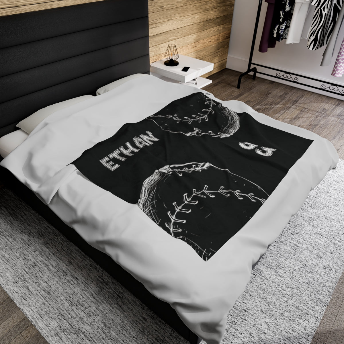 Custom Baseball Blanket With Name Personalized Baseball Gift