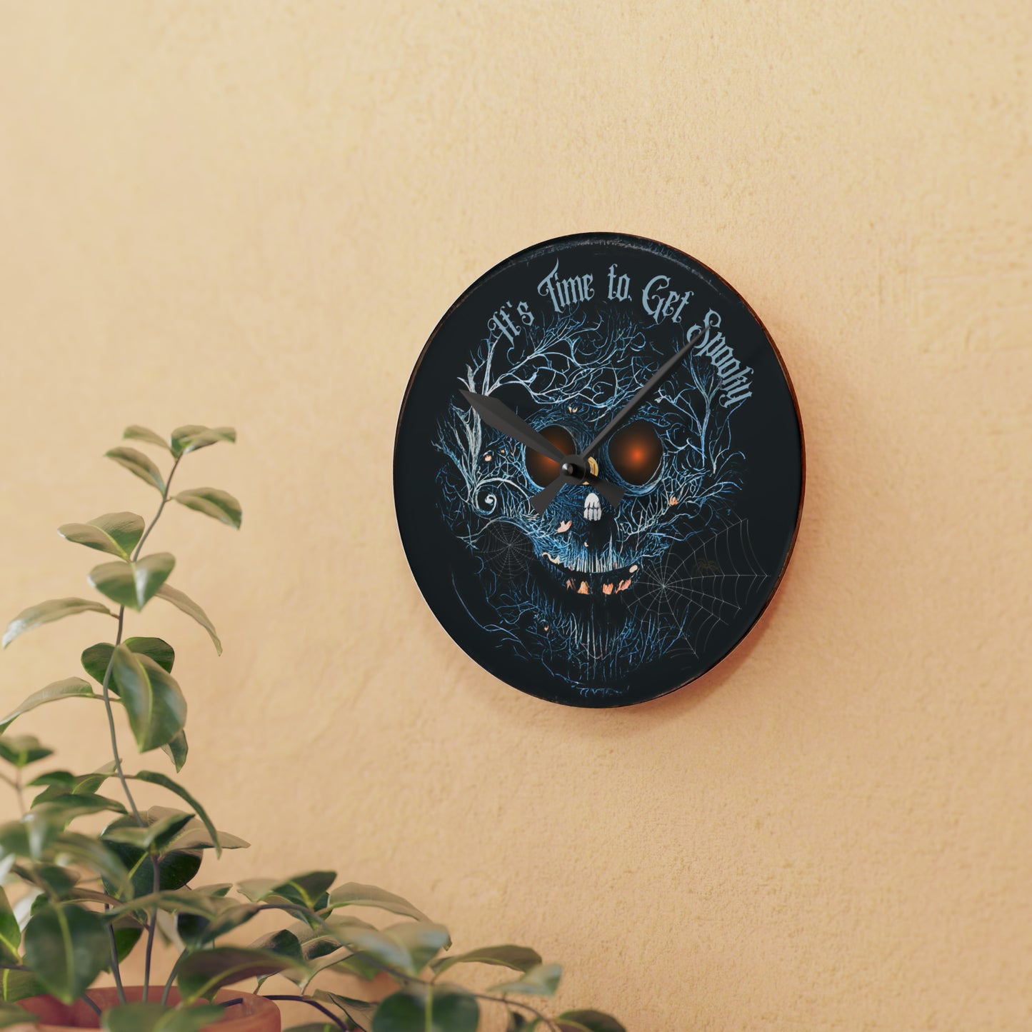 Creepy Halloween Hanging Decor Round Acrylic Wall Clock Halloween Horror Decor Scary Halloween Home Decor Creepy Halloween Party Decorations
