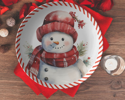 Thermosaf Polymer Plastic Snowman Christmas Dinner Plate