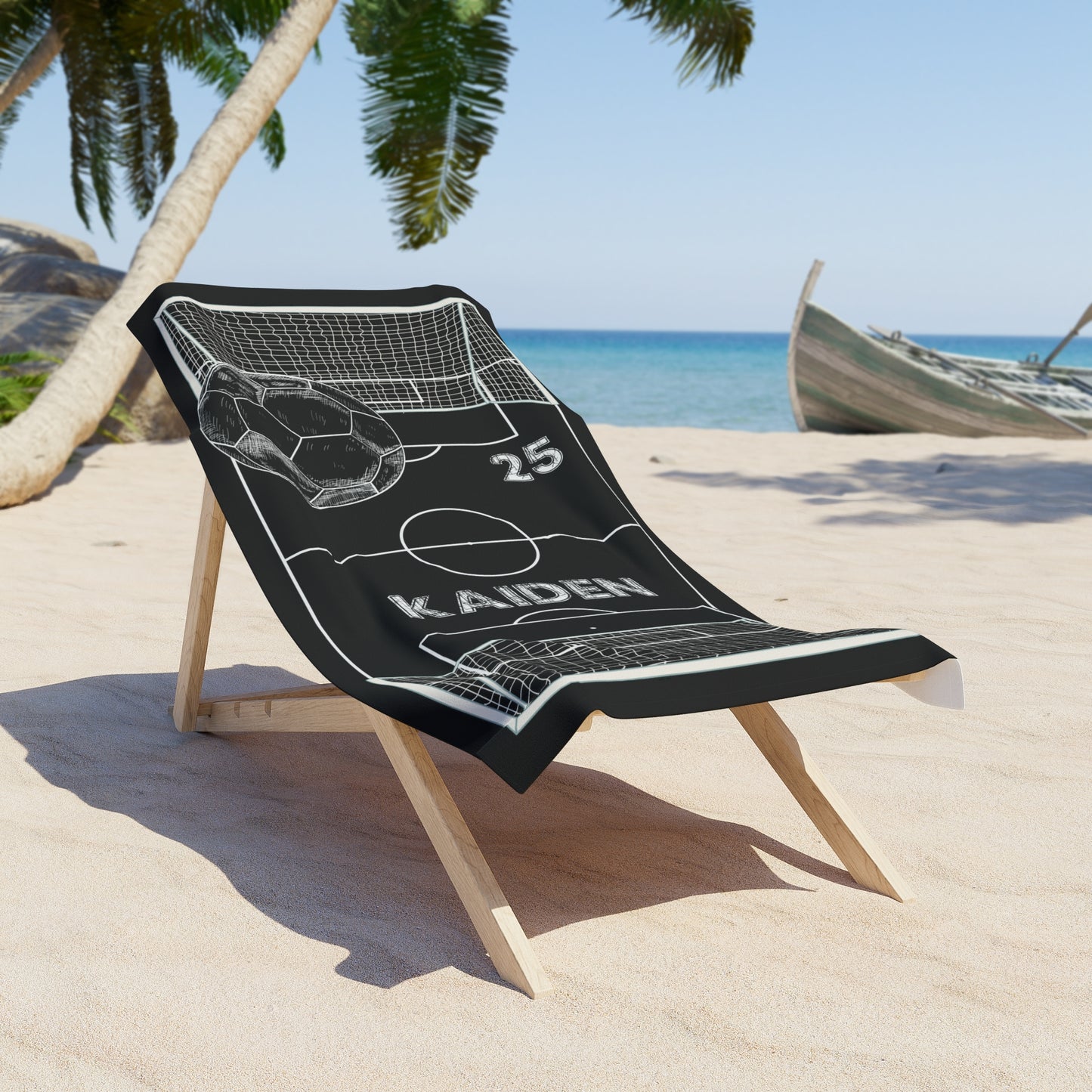 Custom Soccer Beach Towel Soccer Player Gift