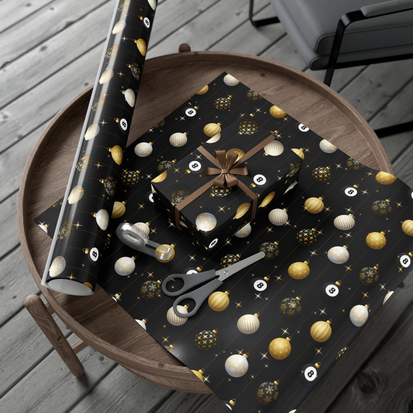 Billiards Christmas Wrapping Paper