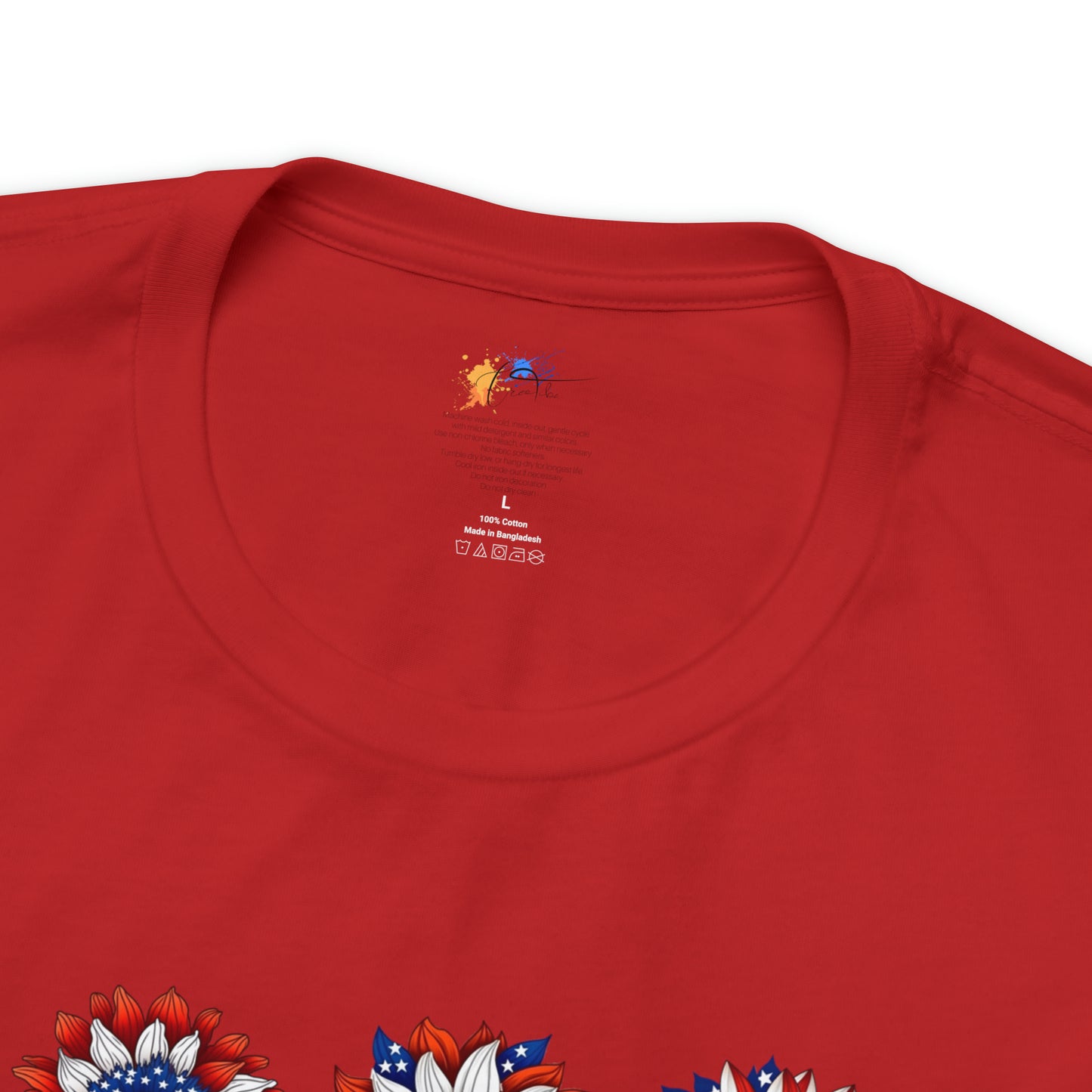 Floral Women’s Patriotic Shirt Sunflower Shirt Fourth of July Shirt Flower Shirt for Independence Day Inspiring Tshirt July 4th Gift for Her