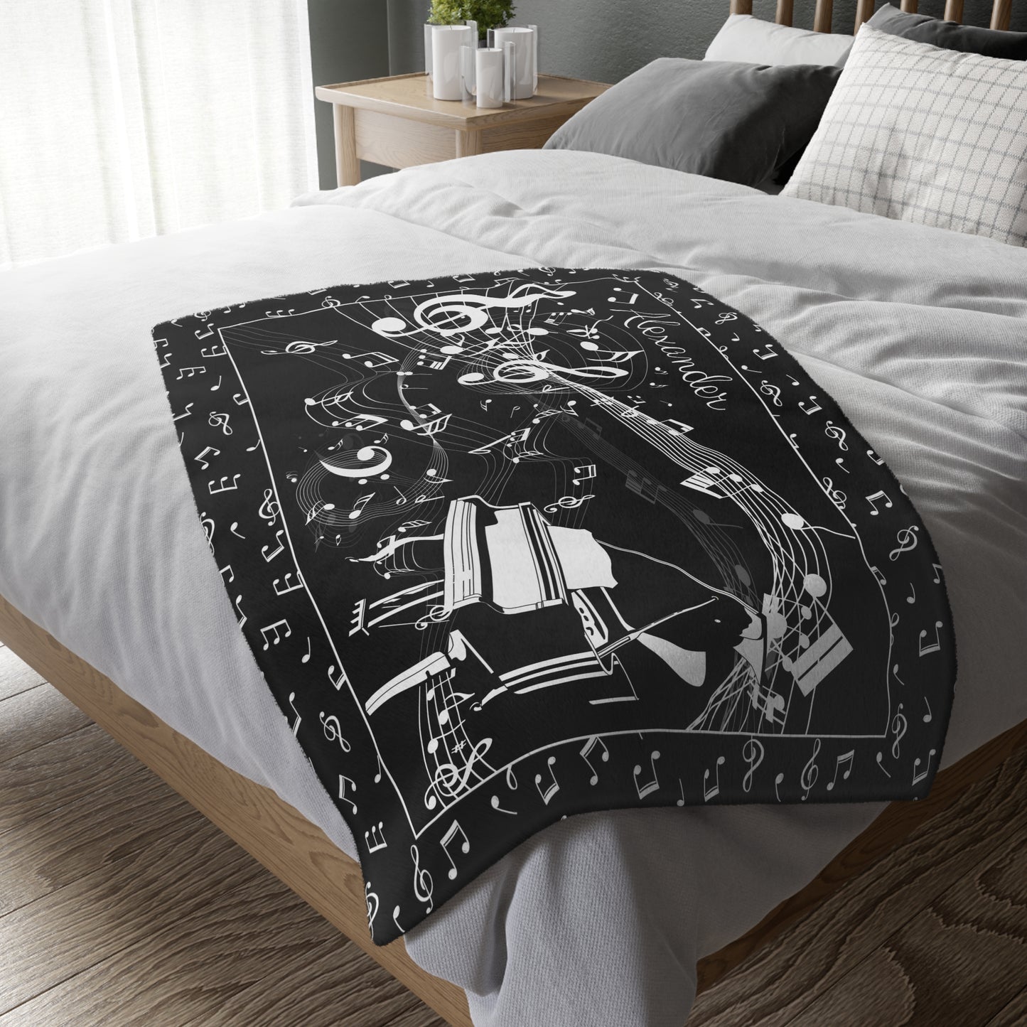 Personalized Piano Blanket Custom Blanket Pianist Gift