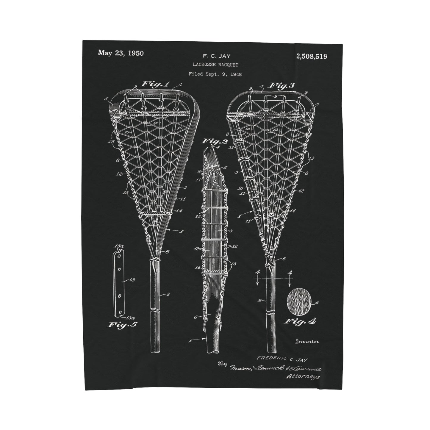 Lacrosse Stick United States Patent Blanket Lacrosse Gift