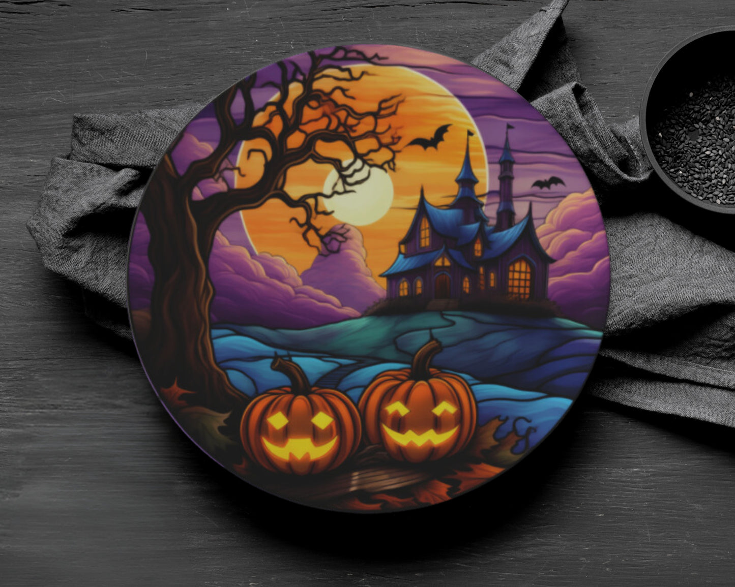 Halloween Haunted Mansion Bone China Plates