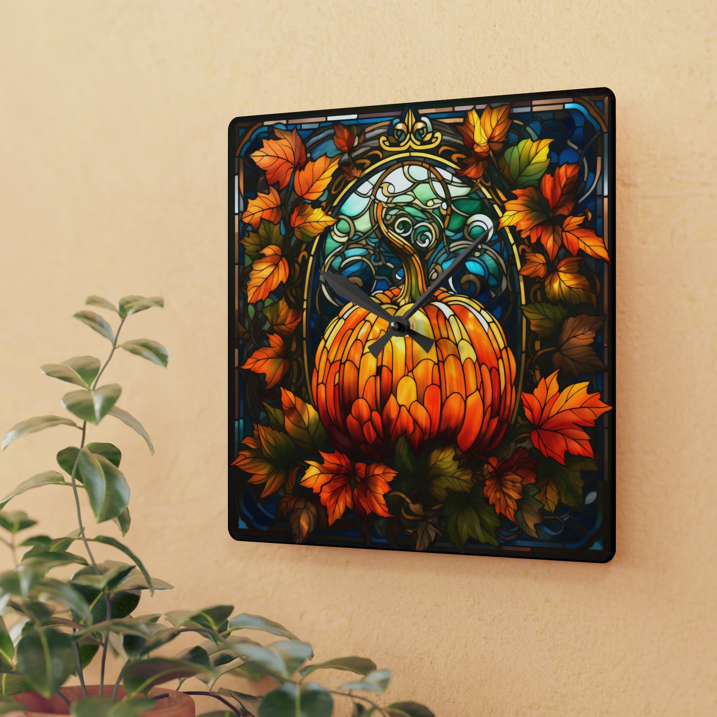 Rustic Halloween Decor Halloween Living Room Wall Clock Rustic Pumpkin Fall Decorations Farmhouse Halloween Decor Rustic Clock New Home Gift
