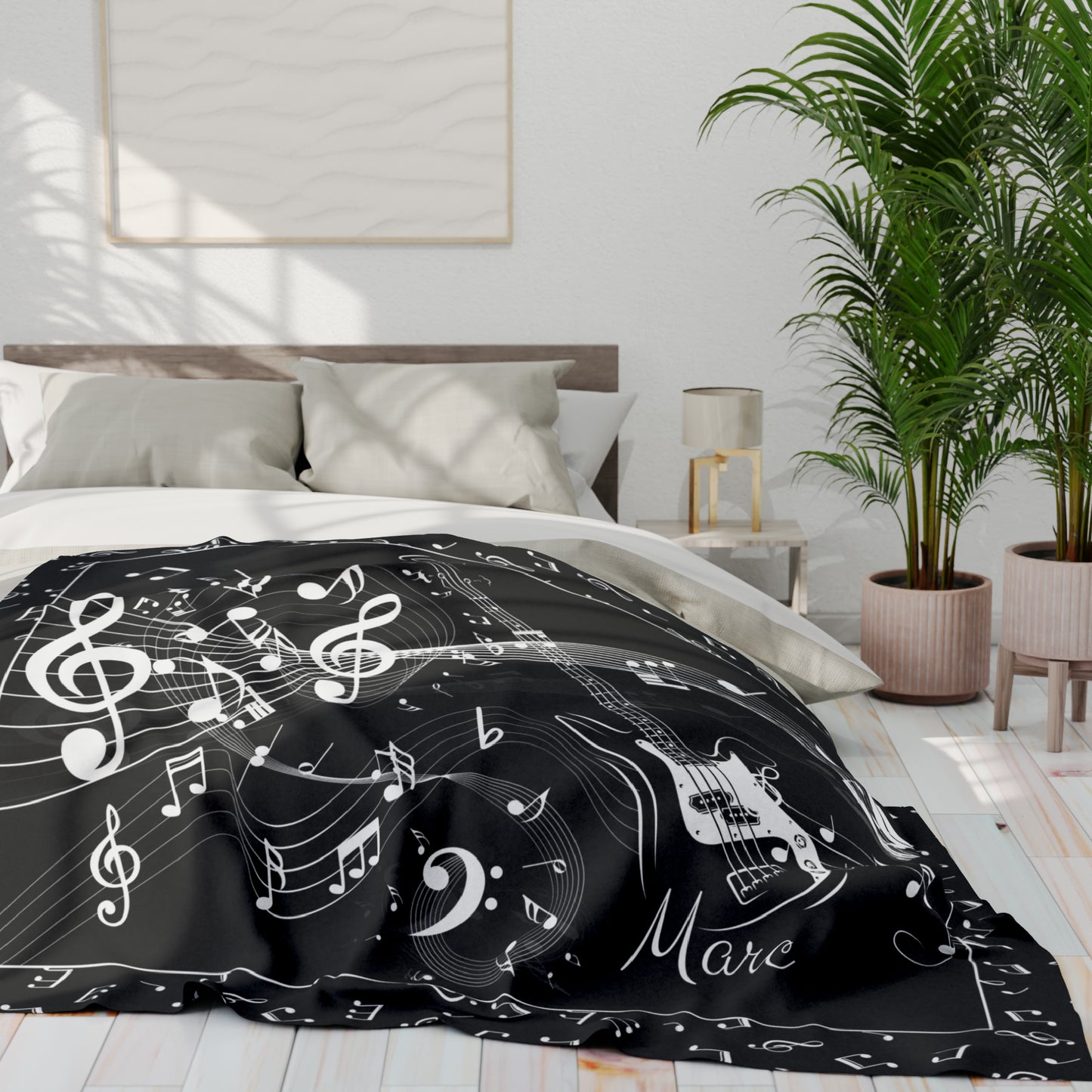 Personalized Guitar Blanket Custom Blanket Guitarist Gift