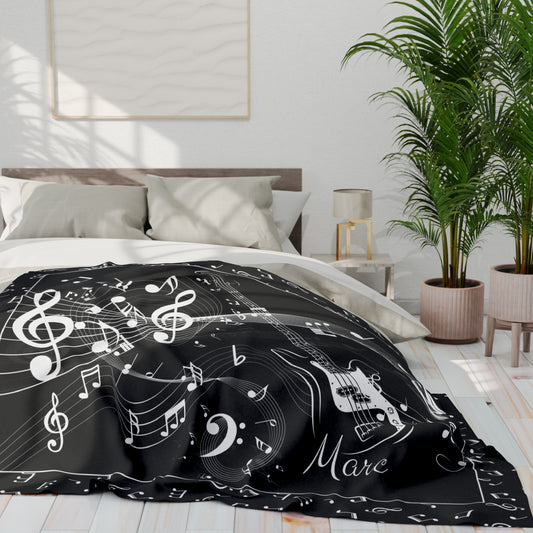 Personalized Guitar Blanket Custom Blanket Guitarist Gift