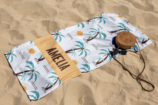 Personalized Palm Tree Preppy Towel Custom Gift