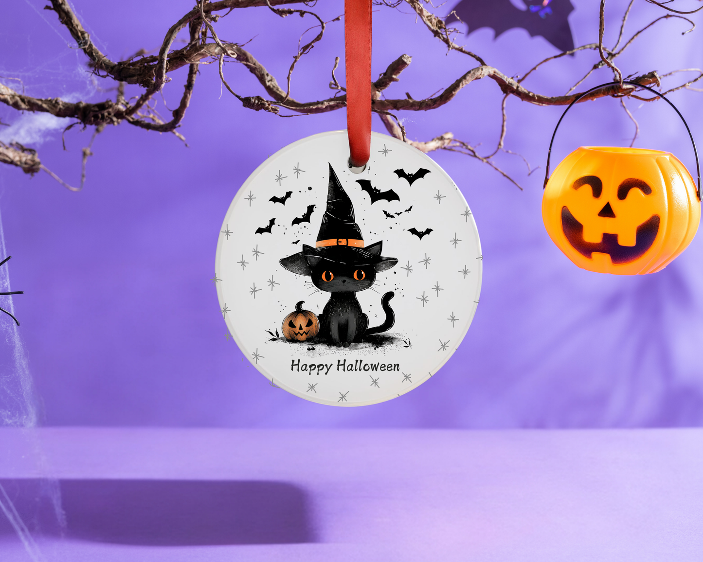 Personalized Halloween Cat Ornament Halloween Decor