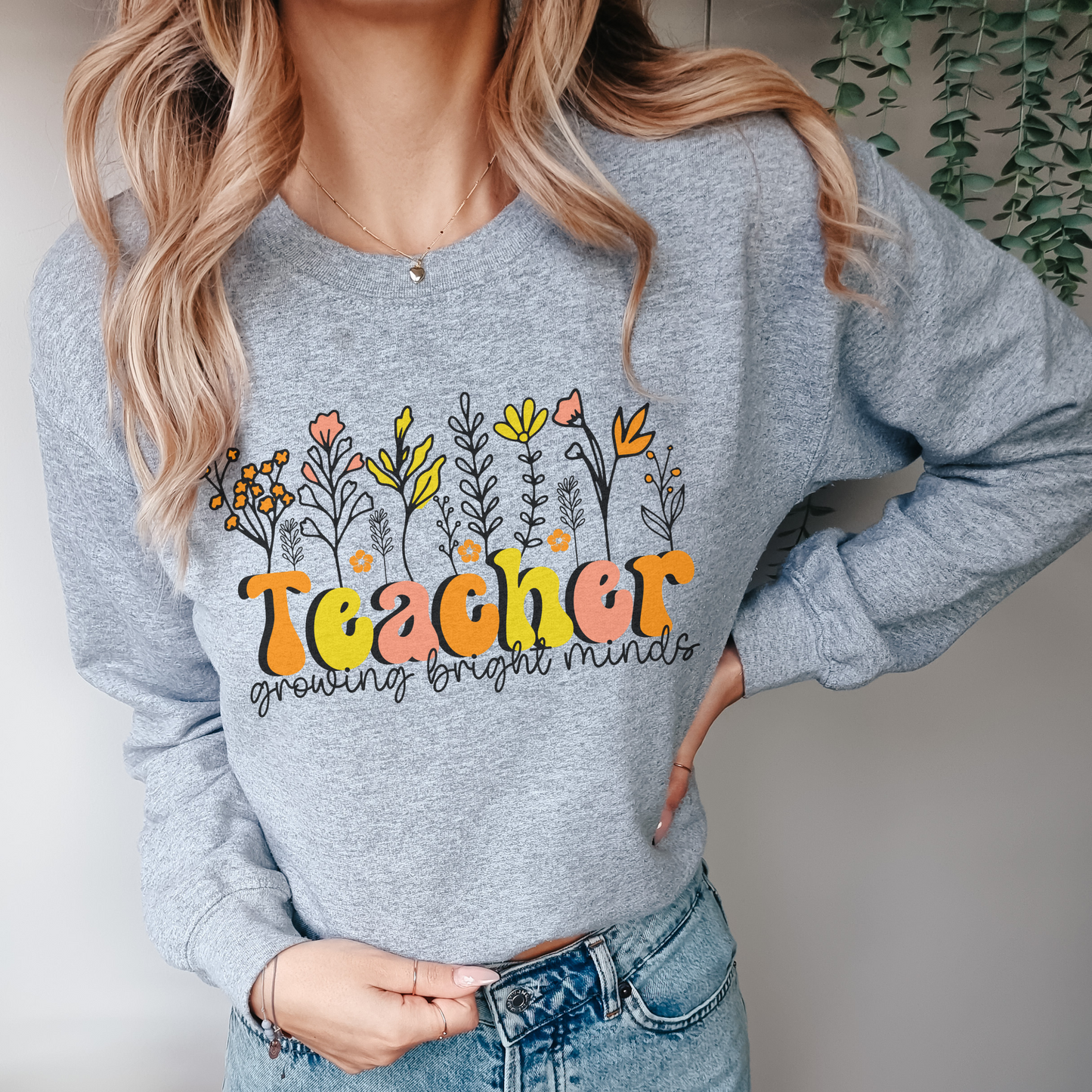 Retro Teacher Crewneck Sweatshirt Back to School Sweatshirts For Teachers Gift For Teacher Appreciation First Grade Teacher Gift For Her