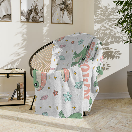 Frog Cottagecore Blanket Soft Cozy Fall Blanket Pastel Sofa Throw Blanket Aesthetic Cottagecore Blanket