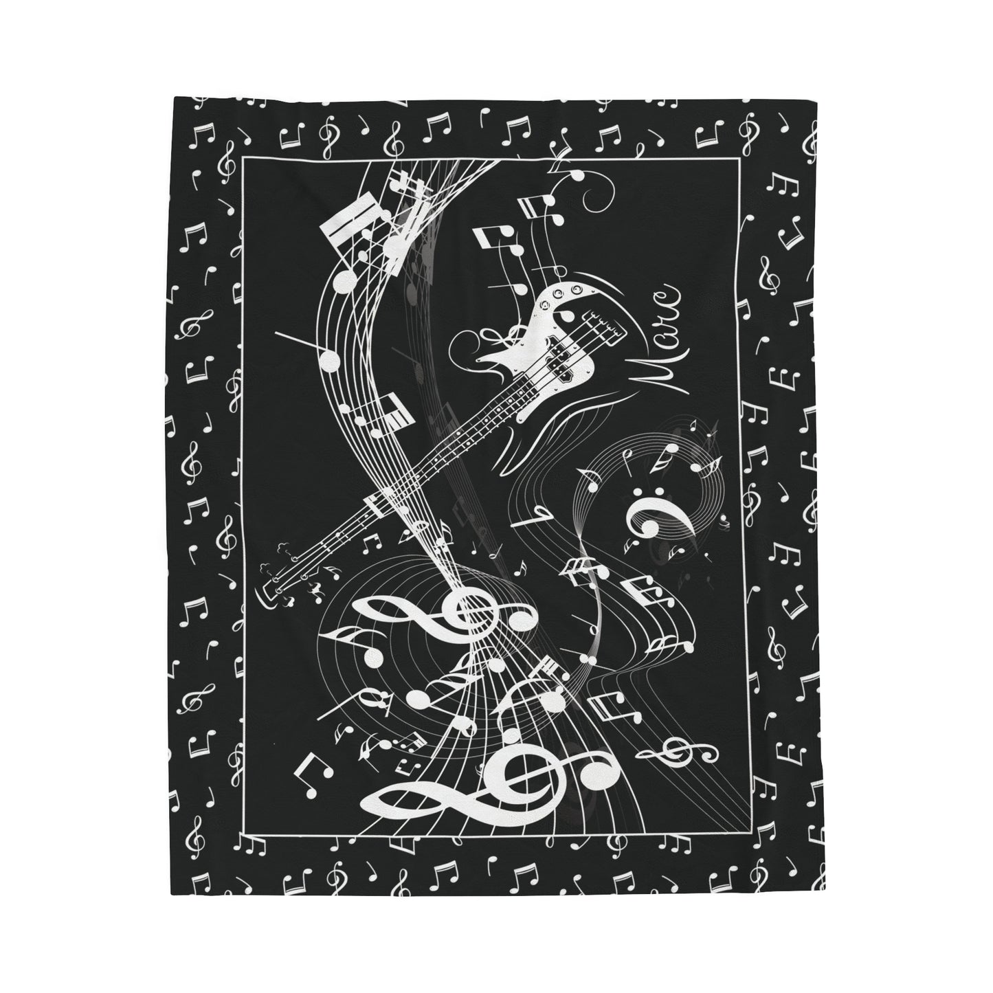 Personalized Guitar Blanket Custom Blanket Guitarist Gift