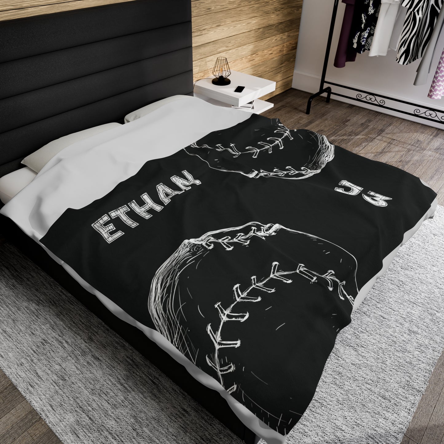 Custom Baseball Blanket With Name Personalized Baseball Gift