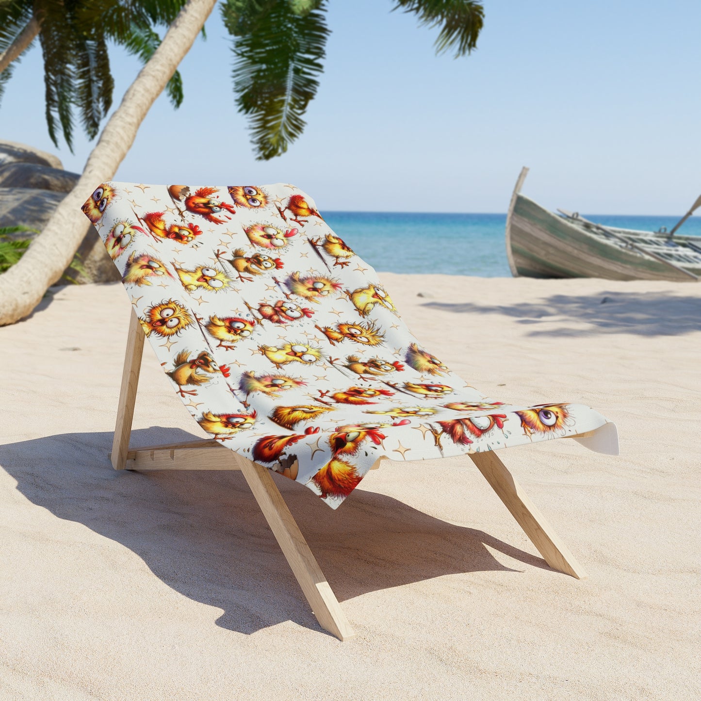Funny Chicken Beach Towel Personalized Crazy Chicken Gifts