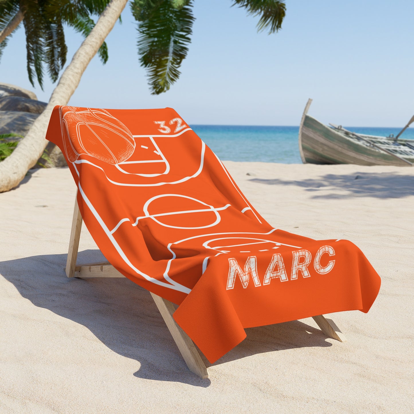 Custom Basketball Beach Towel Personalized Basketball Gift