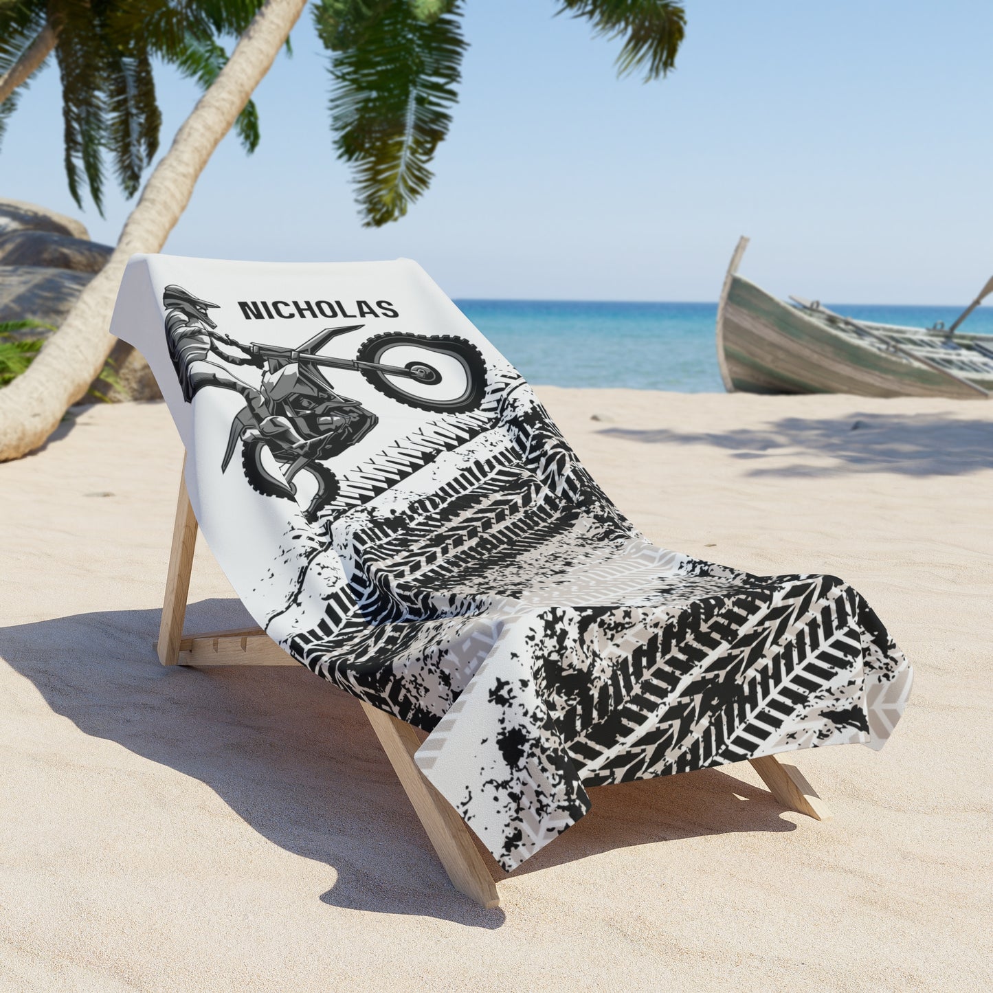 Dirtbike Beach Towel Personalized Motorcross Gift